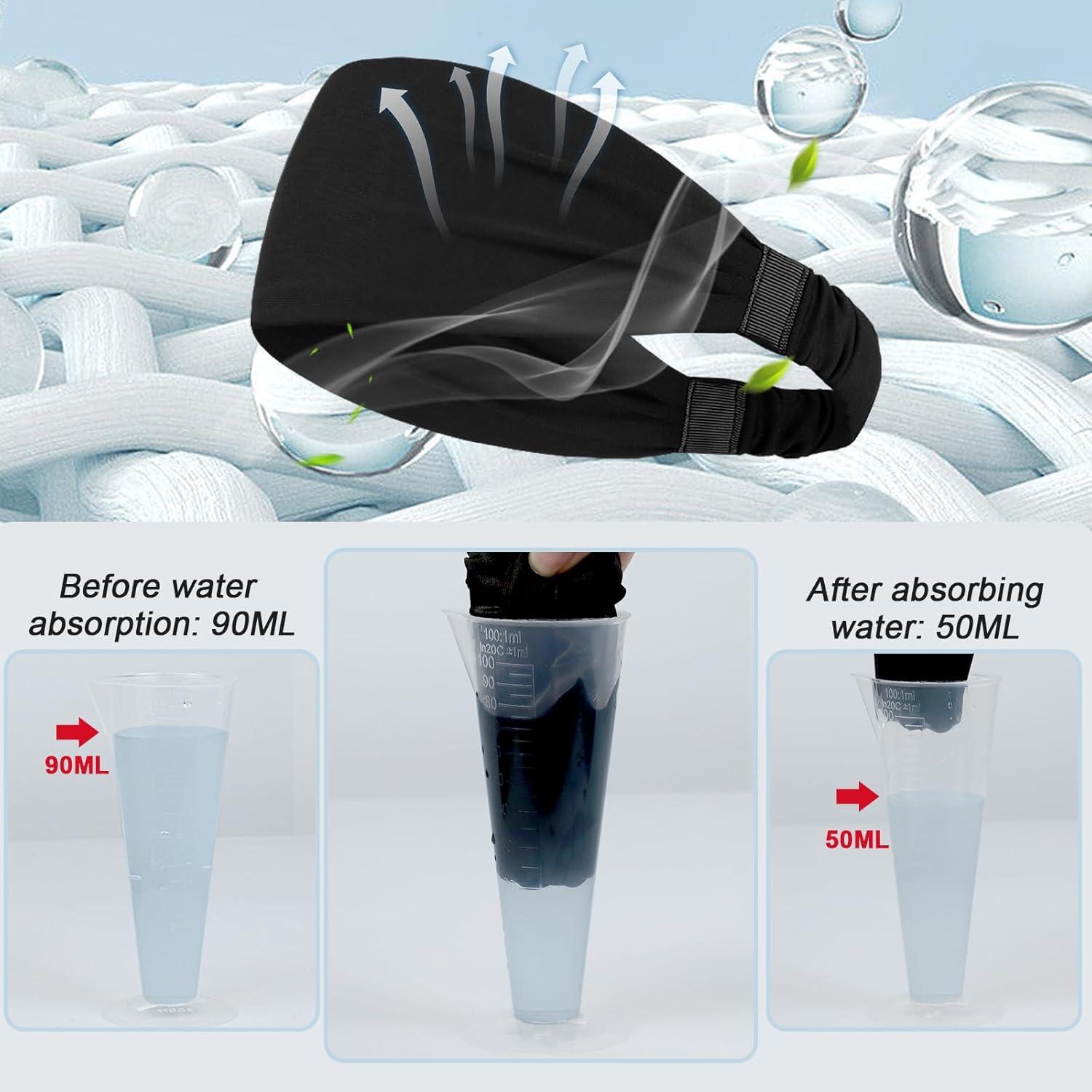 Cintas para la cabeza deportivas Awumbuk, 5 paquetes, negro