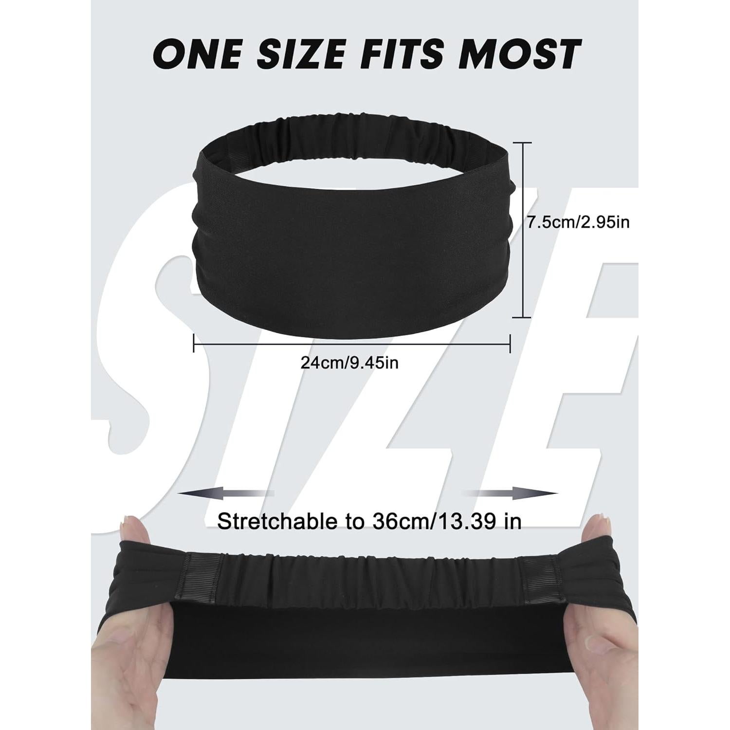 Cintas para la cabeza deportivas Awumbuk, 5 paquetes, negro