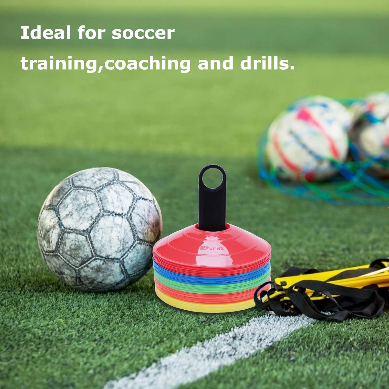 Conos de Entrenamiento de Fútbol KEVENZ 50 Piezas Multicolor