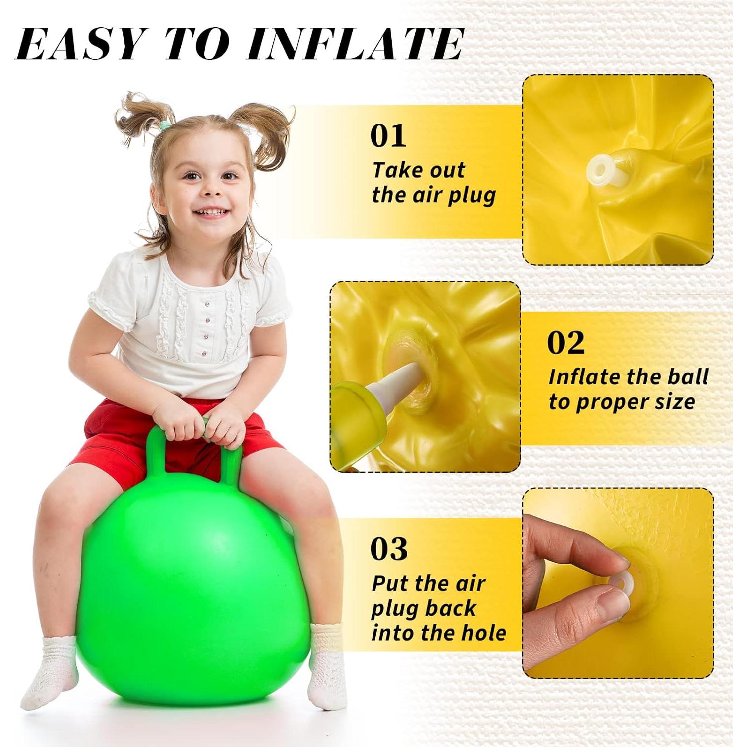 Pelotas Saltarinas con Mango Sratte - 6 Pcs, PVC, 45-55 cm