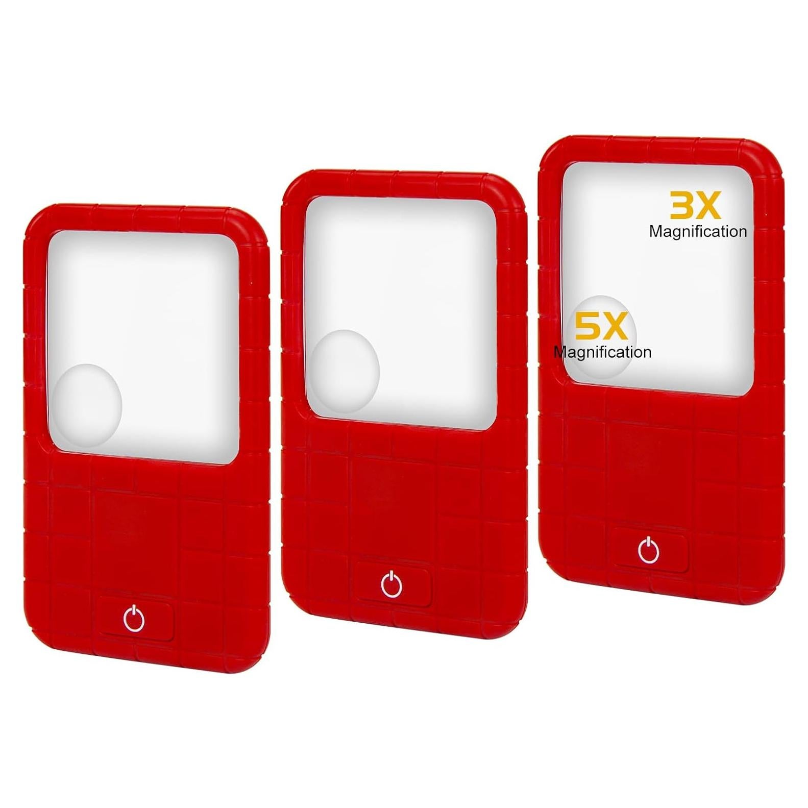 Lupa LED HONGUT 3X 5X Portátil para Lectura - Paquete de 3