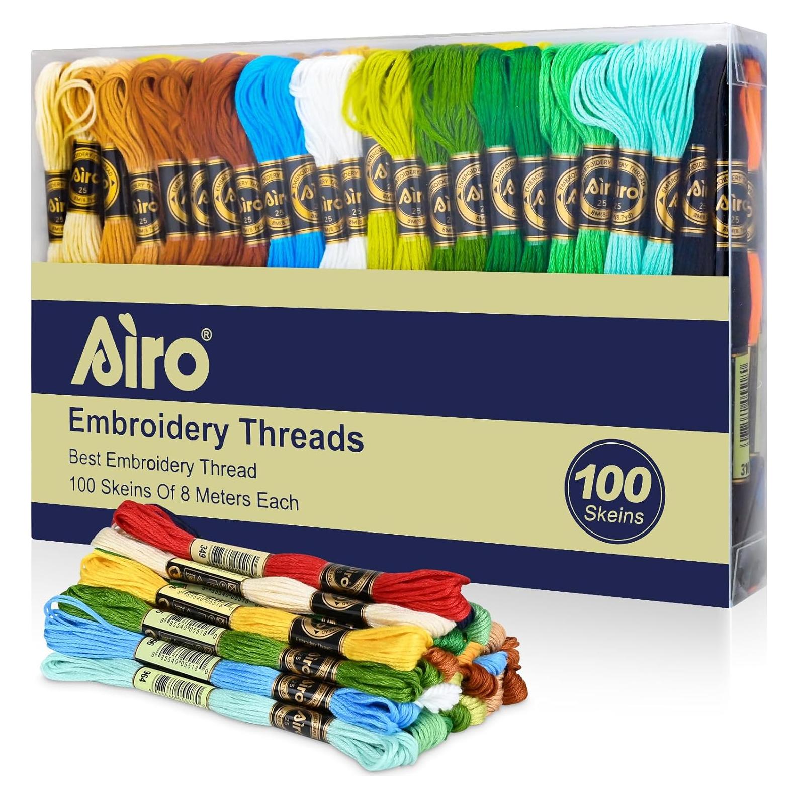 100 Madejas Hilo de Bordar Embhand 8m Algodón Multicolor