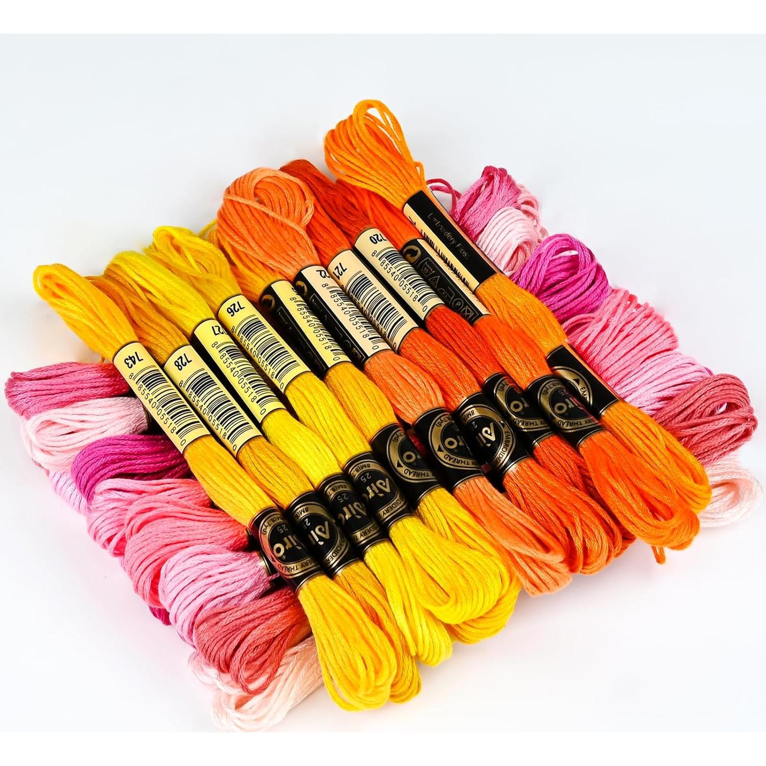 100 Madejas Hilo de Bordar Embhand 8m Algodón Multicolor