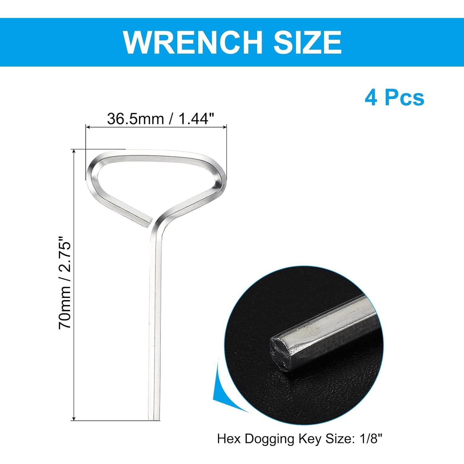 Llave Hexagonal Estándar PATIKIL 1/8" (3.18 mm) - 4 Piezas
