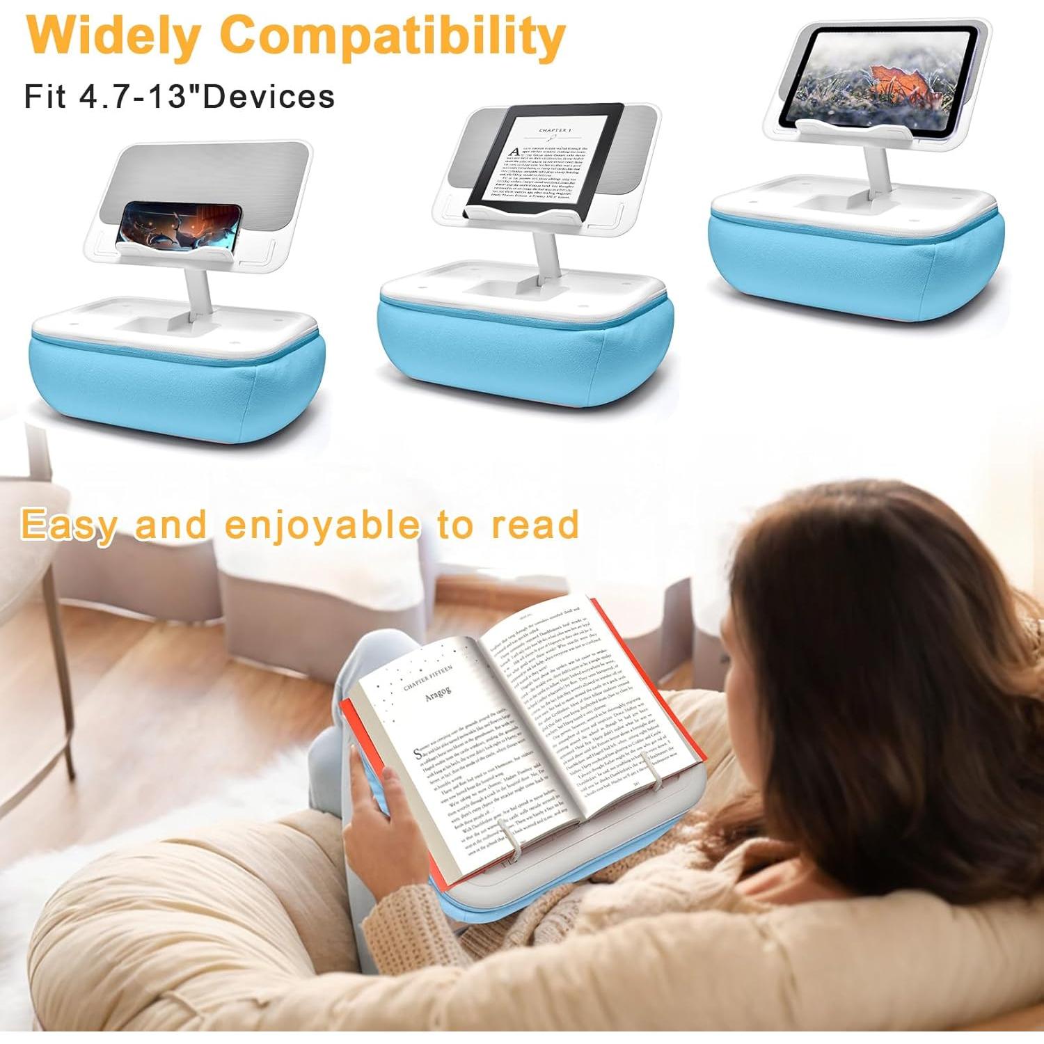 Soporte de Almohada para Tableta Wishfly Azul Ajustable 4.7-13"