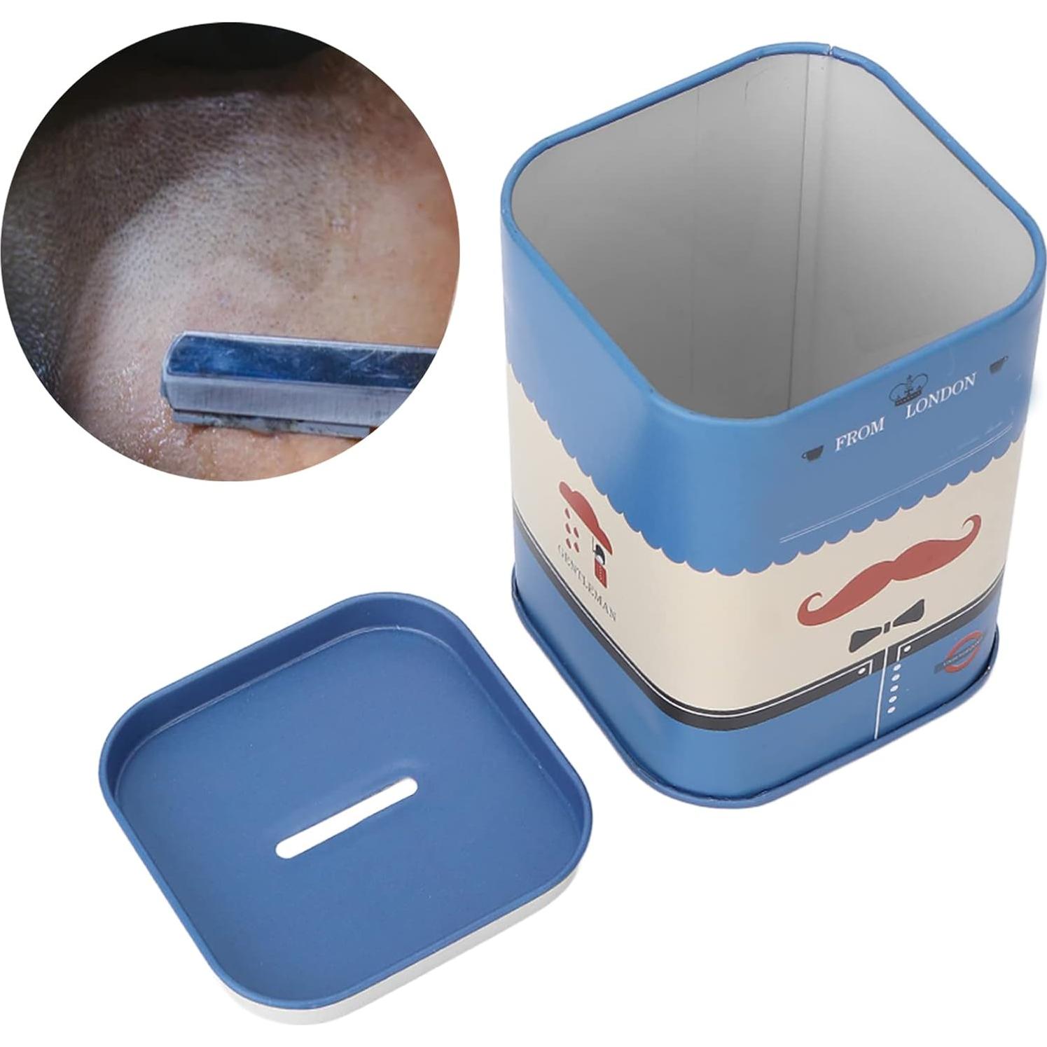 Contenedor de Cuchillas SYH&AQYE Azul, Desecho Seguro para Barbería