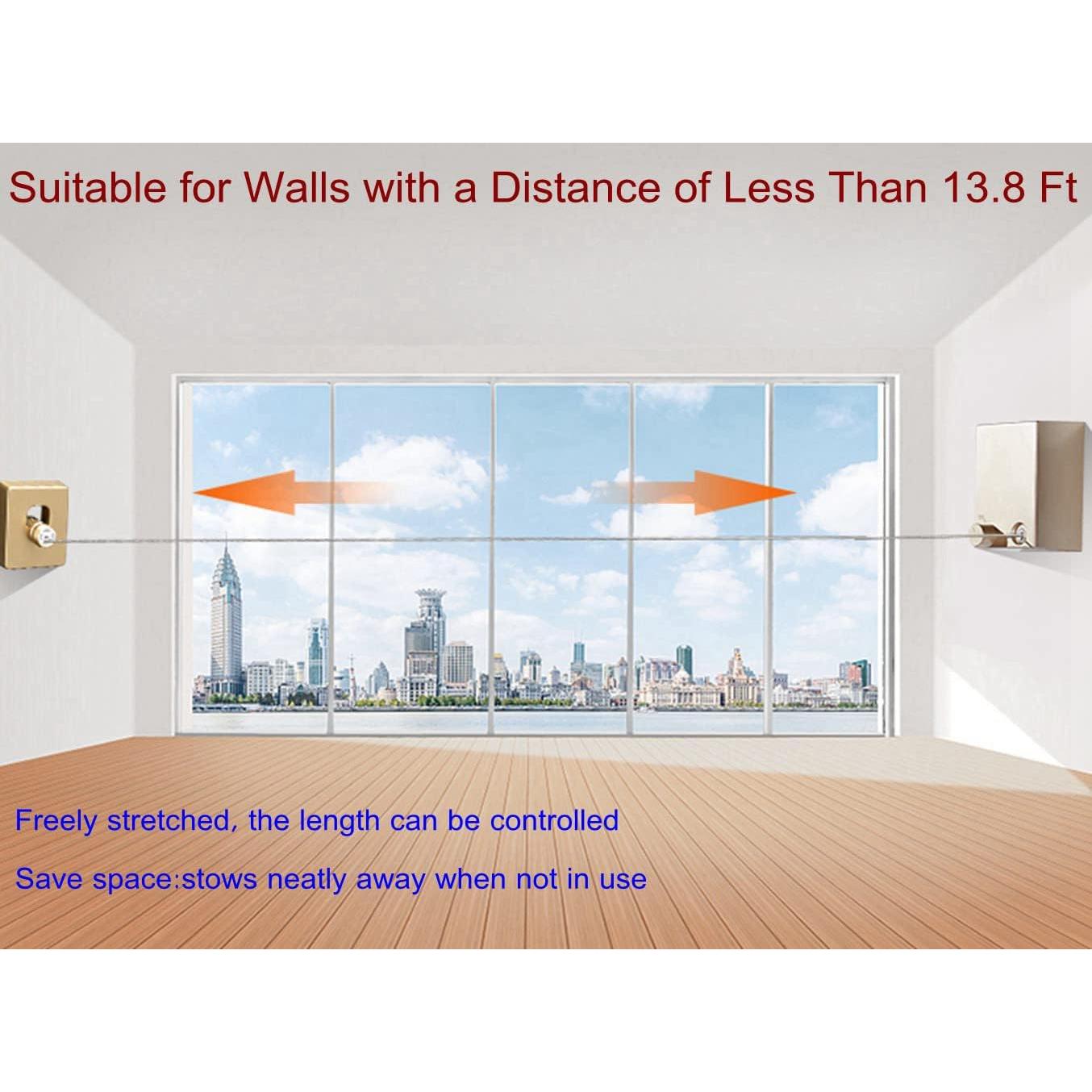 Cuerda de Ropa Retráctil ABHILWY 4.2m Acero Inoxidable Blanca