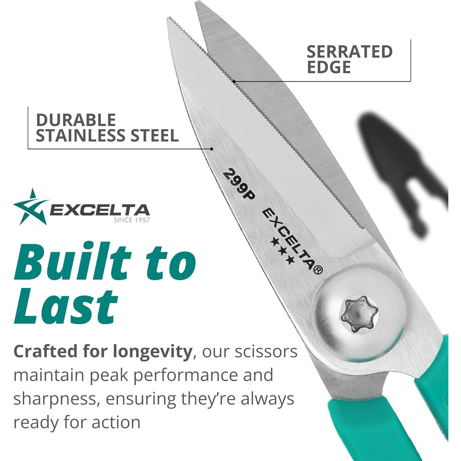 Tijeras de Corte de Kevlar Excelta 5.5" (13.97 cm) Acero Inoxidable