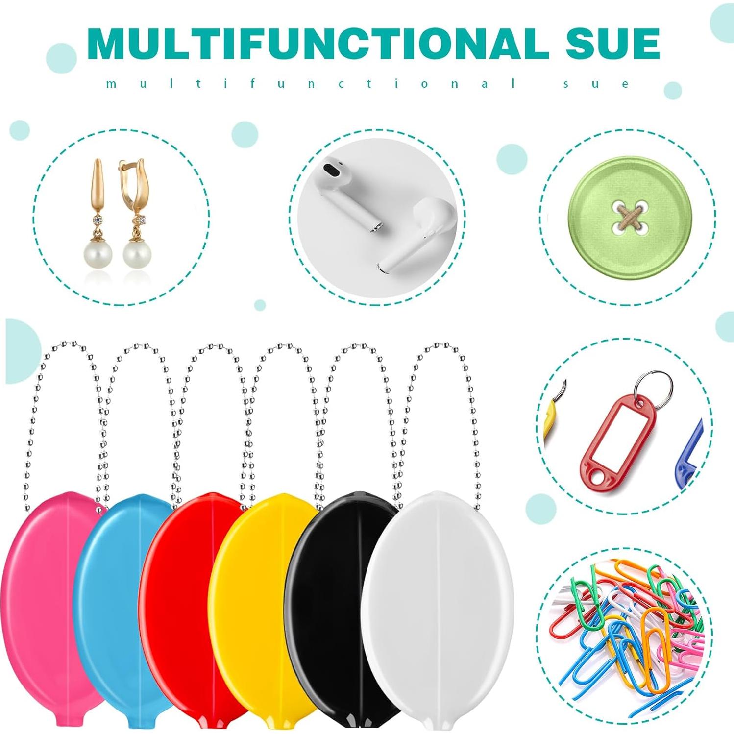 Monedero de goma Frienda 6 piezas coloridos con cadena