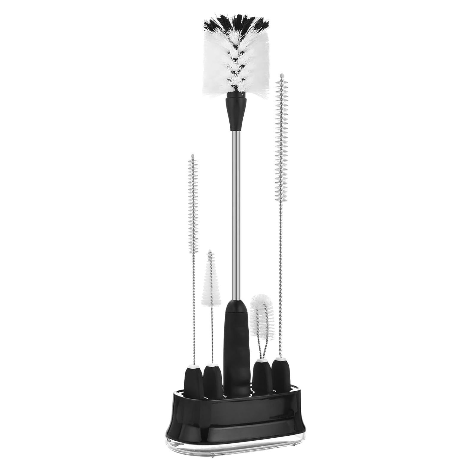 Set de 5 Cepillos para Botellas ALINK con Soporte - Negro