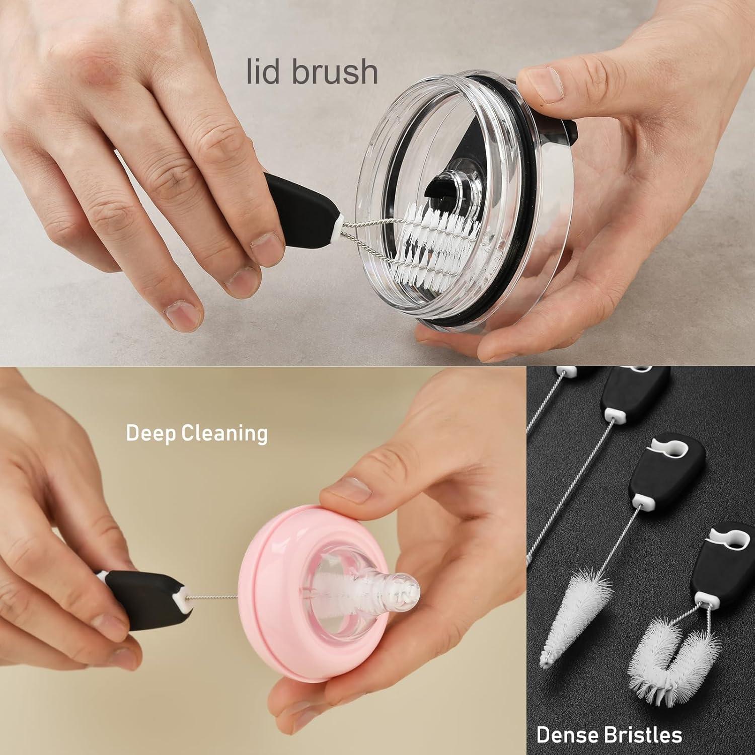 Set de 5 Cepillos para Botellas ALINK con Soporte - Negro