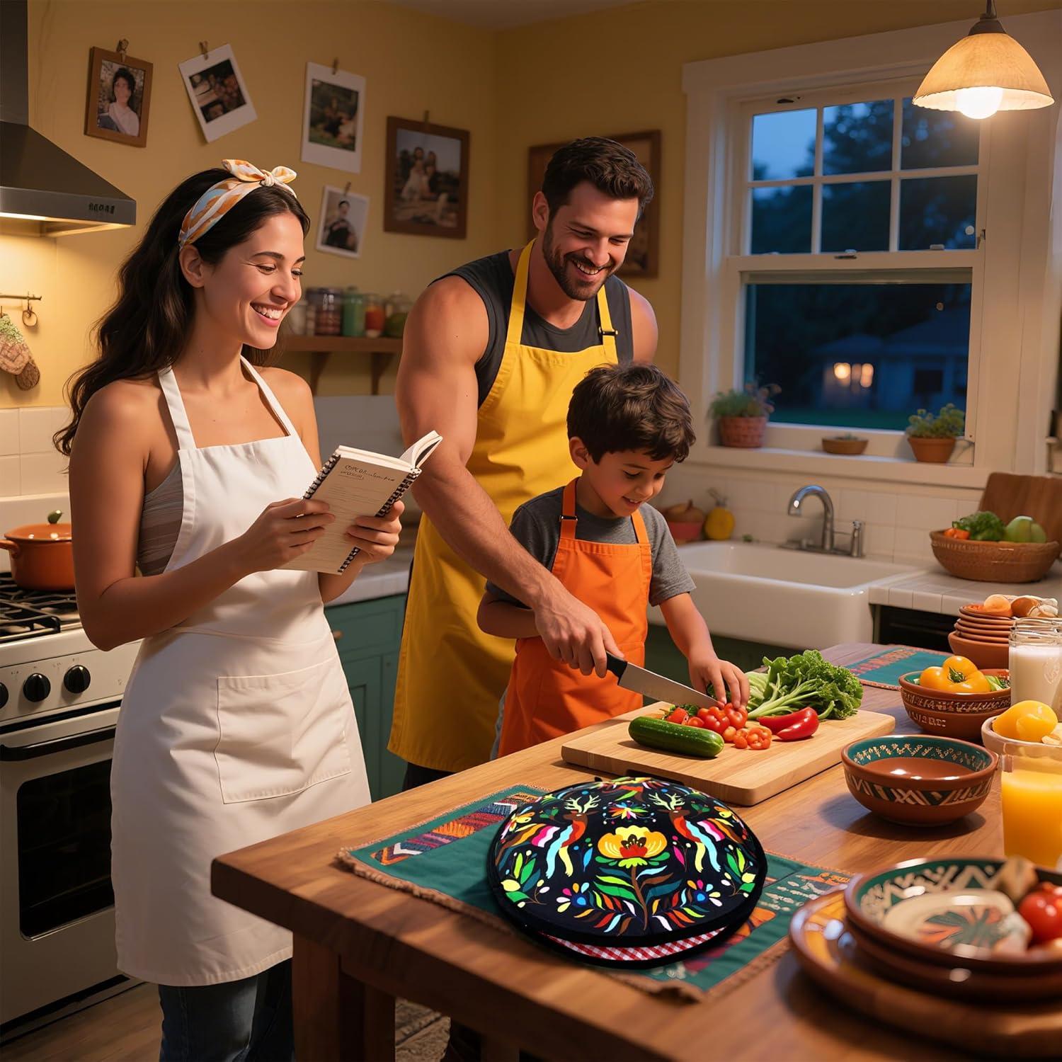 ZKOO 12" Tortilla Warmer Pouch, Insulated Tortillas Pouch for Tortillas, Tacos, Naan, Pizza Rolls, Microwavable Fabric Bag, Tortilla Warmer Keeps Food Warm for Up to 1 Hour (Black)