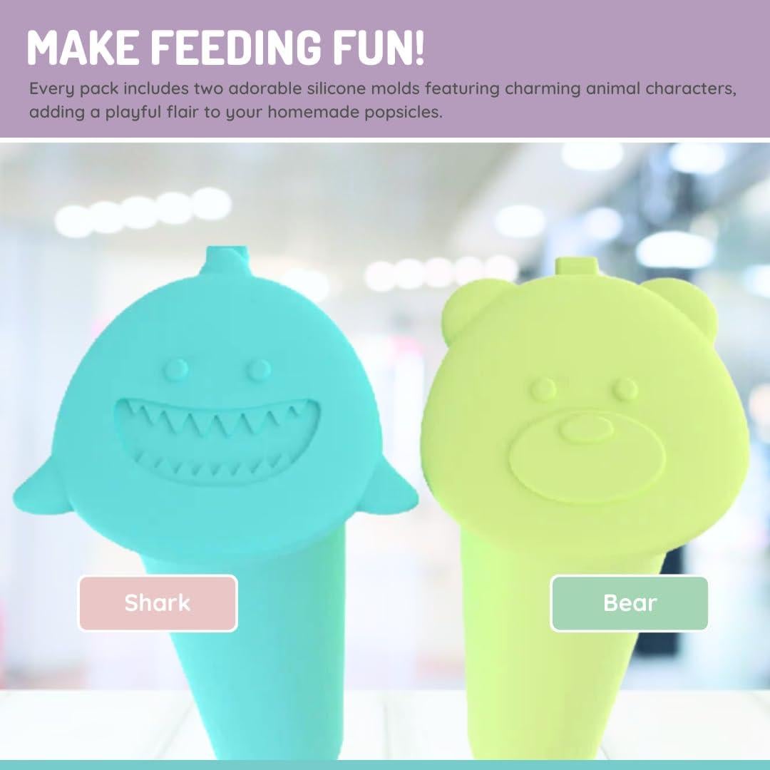 Moldes de Paletas de Silicona Melii - 2 Piezas Animales