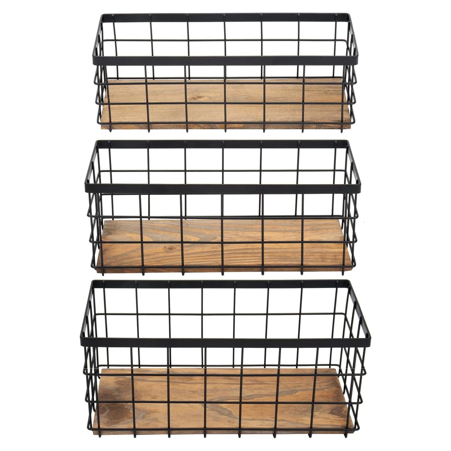 Cestas de Almacenamiento TIEYIPIN - Juego de 3 - Negro