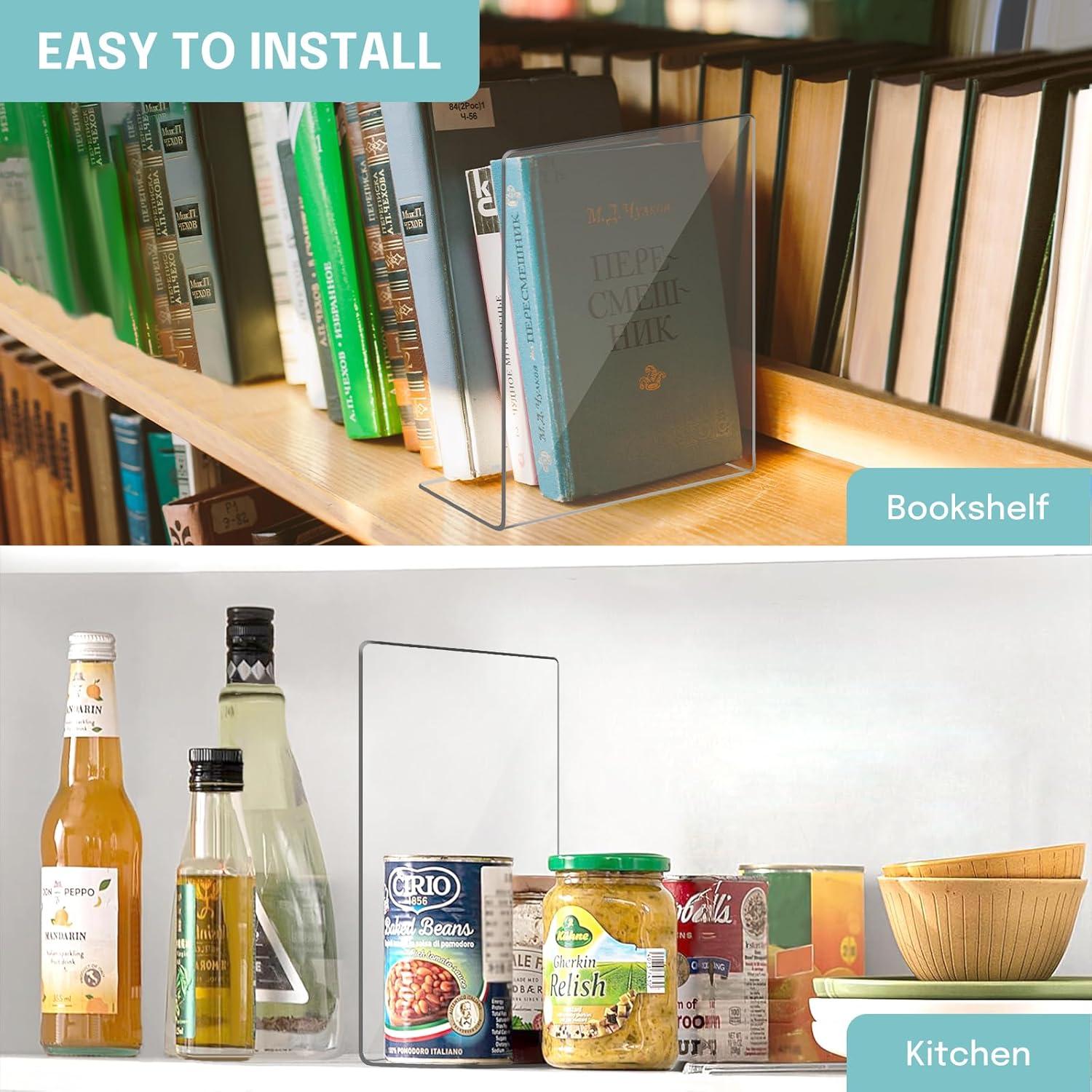 Divisores de Estante OKPOW - 12 Piezas Acrílico Transparente