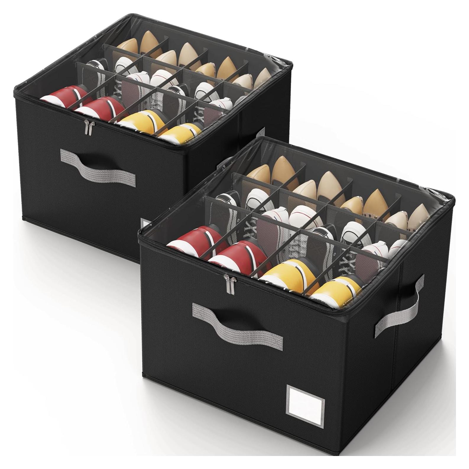 Organizador de Zapatos Criusia Negro 2 Paquetes Plegable 12-16 Pares