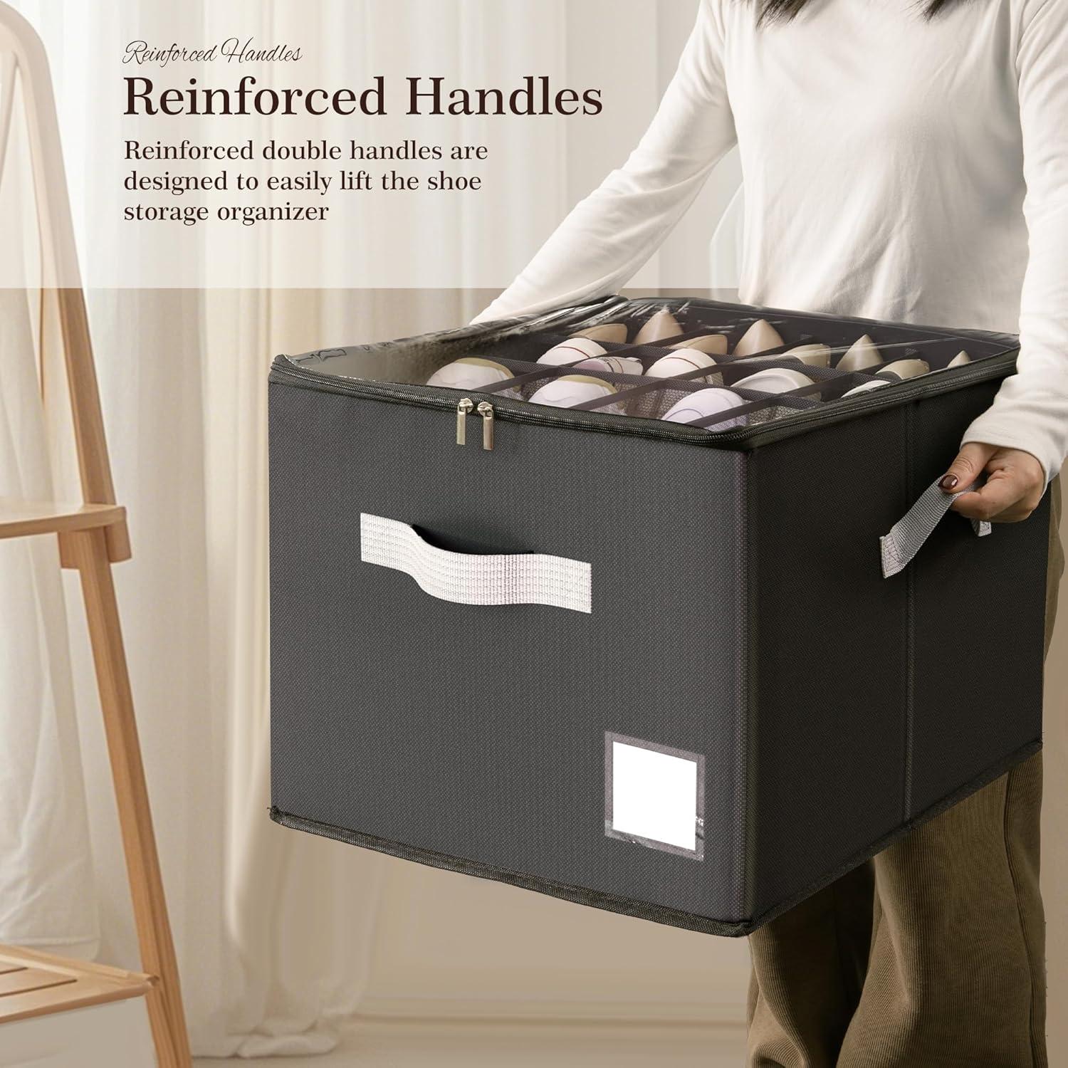 Organizador de Zapatos Criusia Negro 2 Paquetes Plegable 12-16 Pares