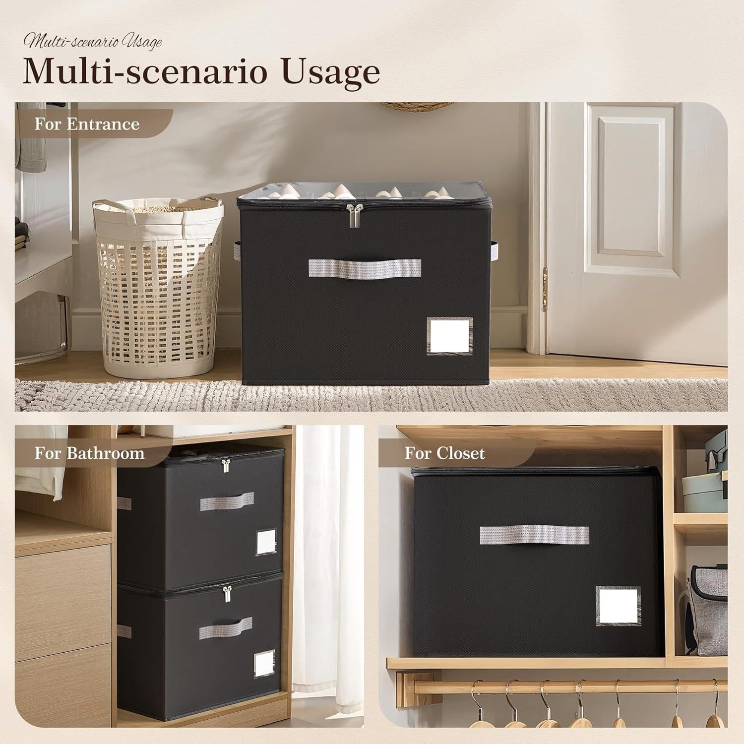 Organizador de Zapatos Criusia Negro 2 Paquetes Plegable 12-16 Pares