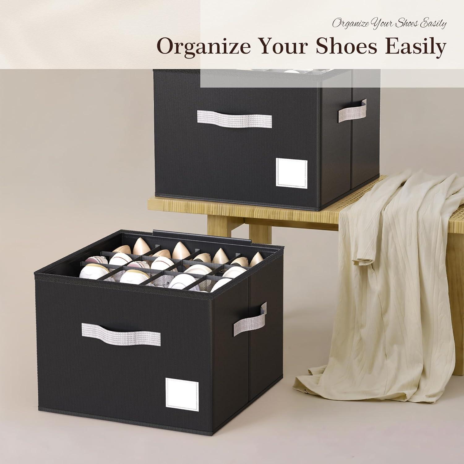 Organizador de Zapatos Criusia Negro 2 Paquetes Plegable 12-16 Pares