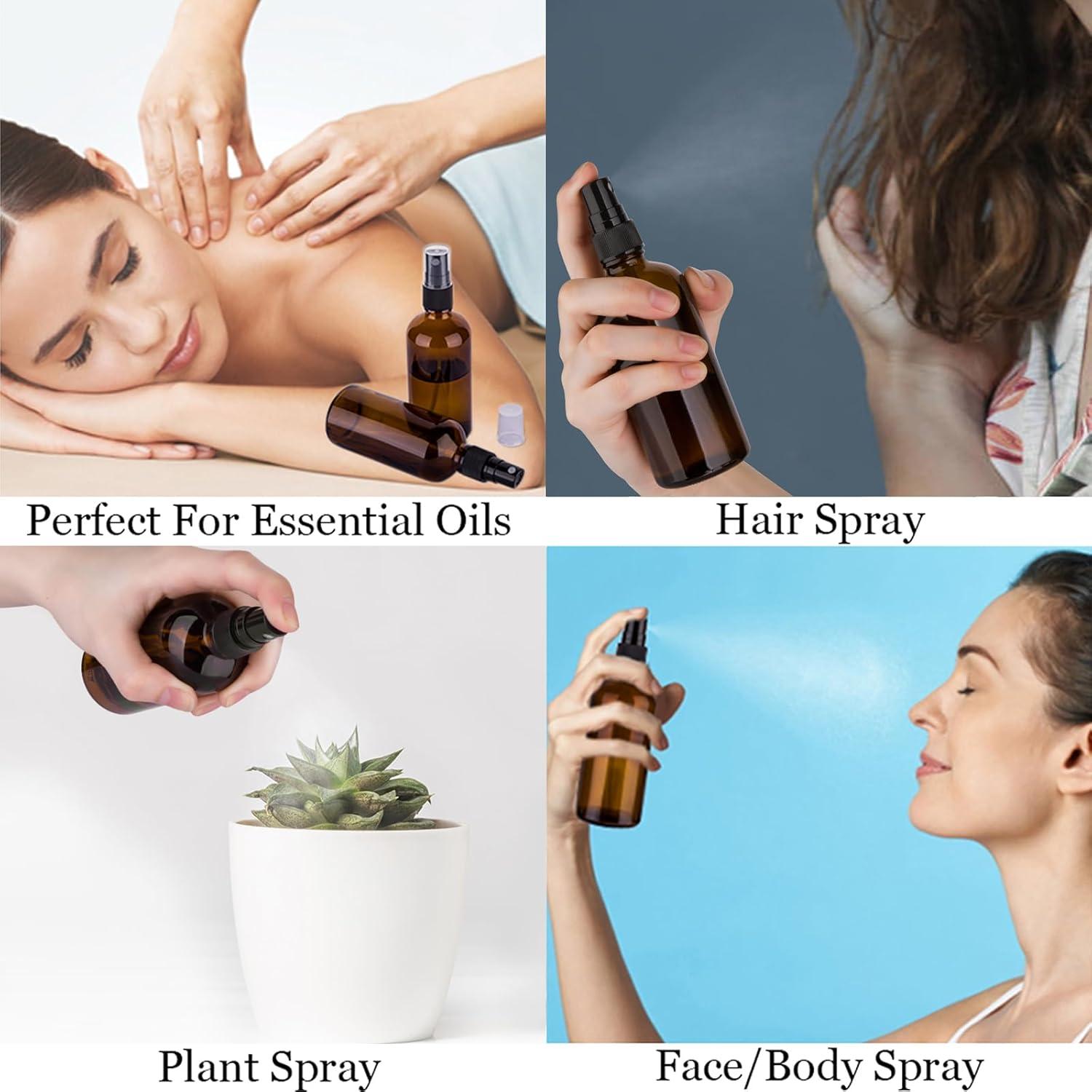 Set de 4 Botellas de Spray de Vidrio Ámbar 120 ml - Hmaimas