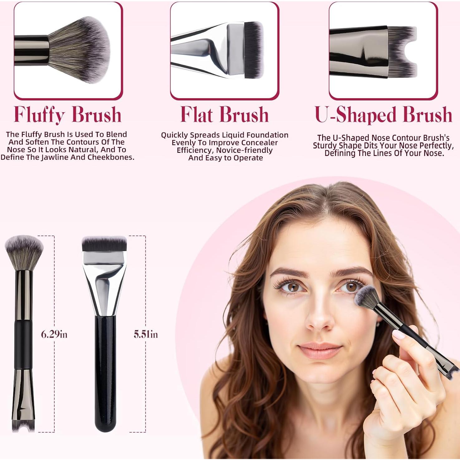 Juego de Brochas para Contorno de Nariz Sokfone 2 Piezas