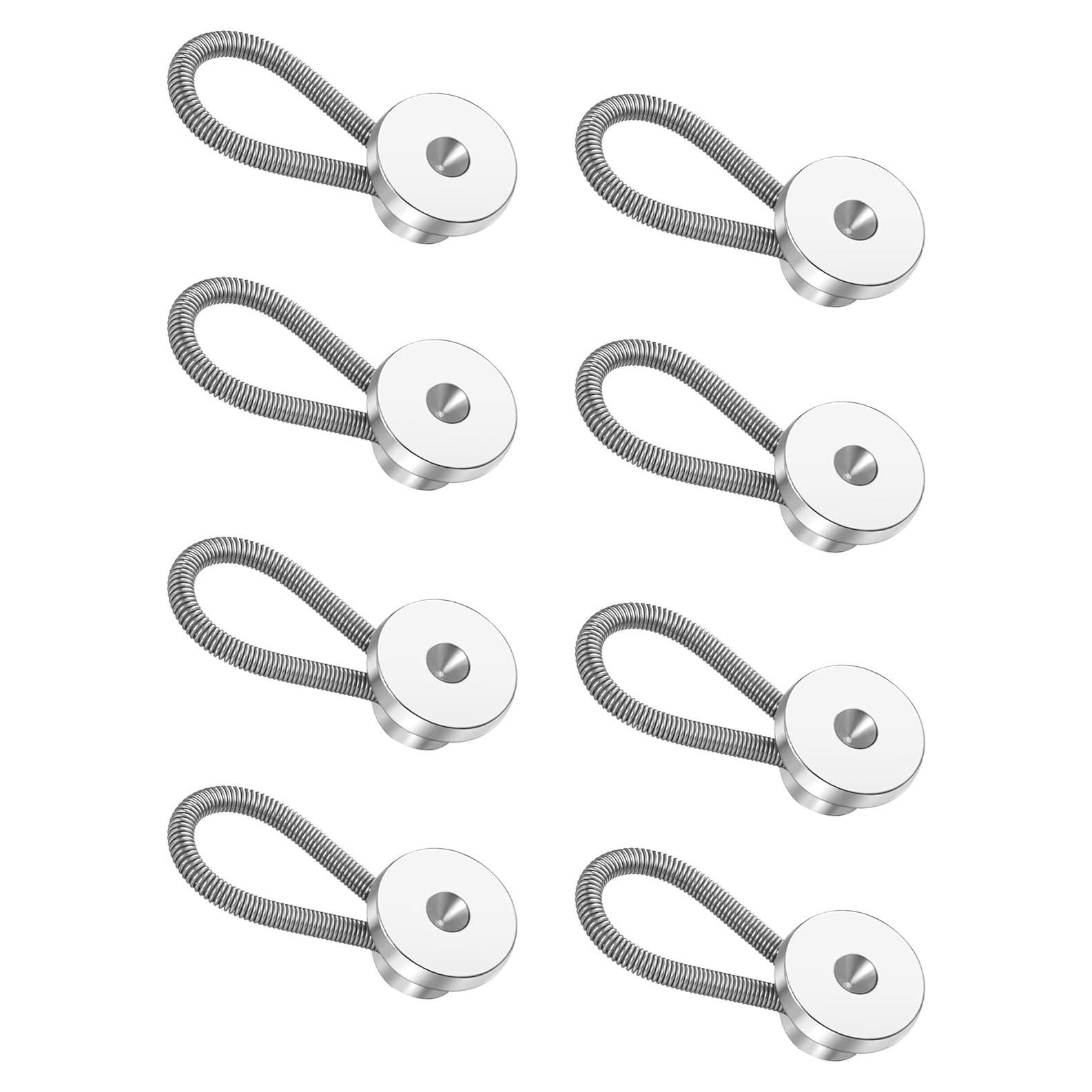 8 Extensores de Cuello Wrlcorly para Camisas de Hombre Plateados