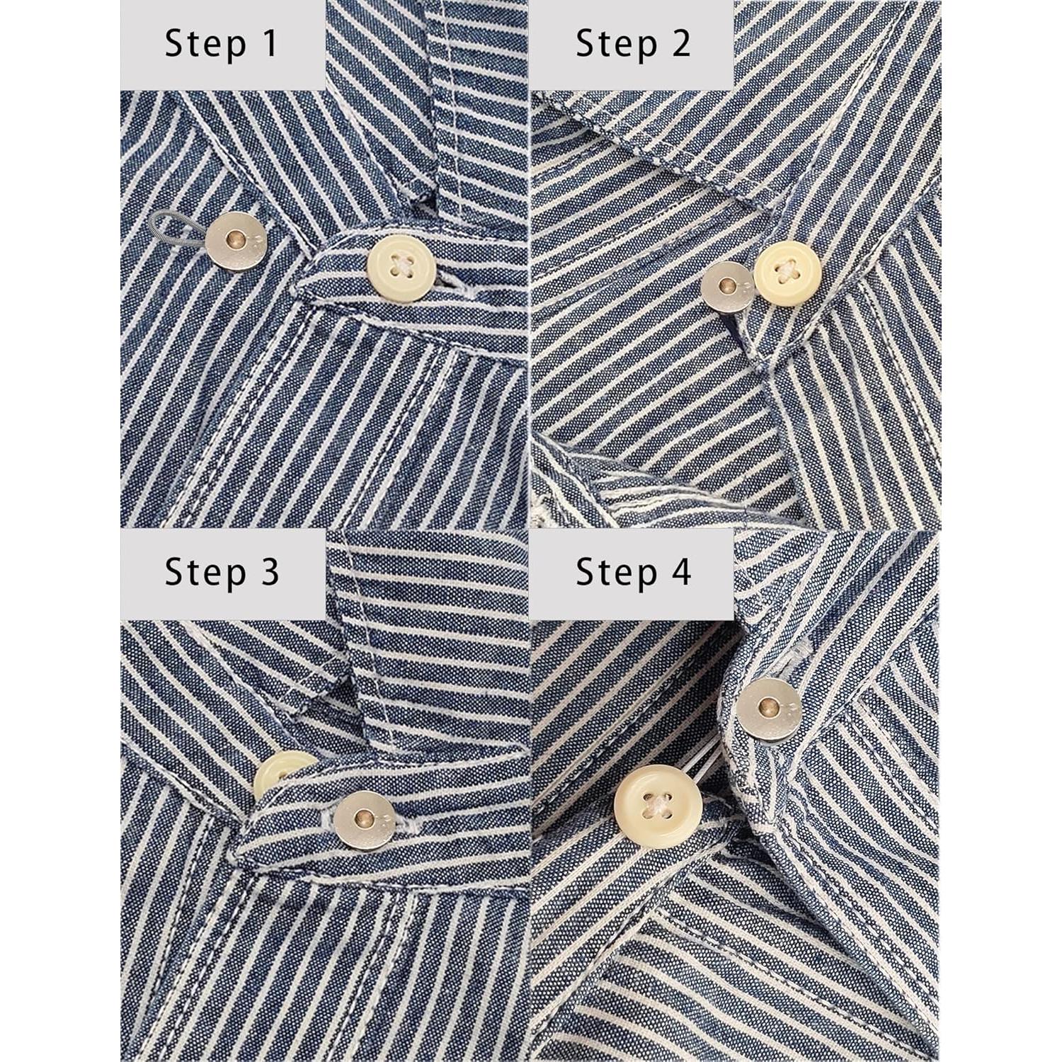 8 Extensores de Cuello Wrlcorly para Camisas de Hombre Plateados