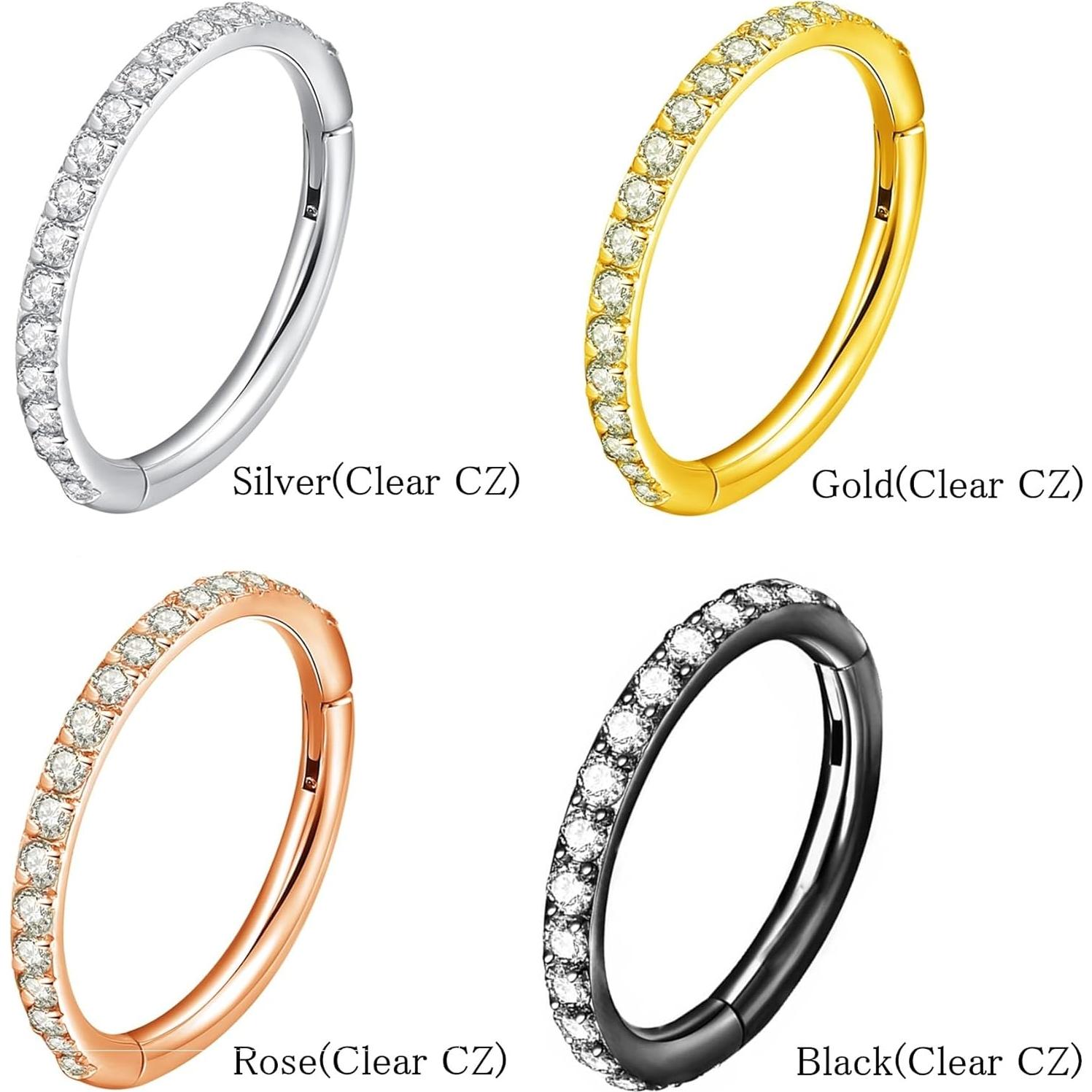 Aro de Nariz ORANGELOVE 16G 6mm Acero Quirúrgico CZ Claro