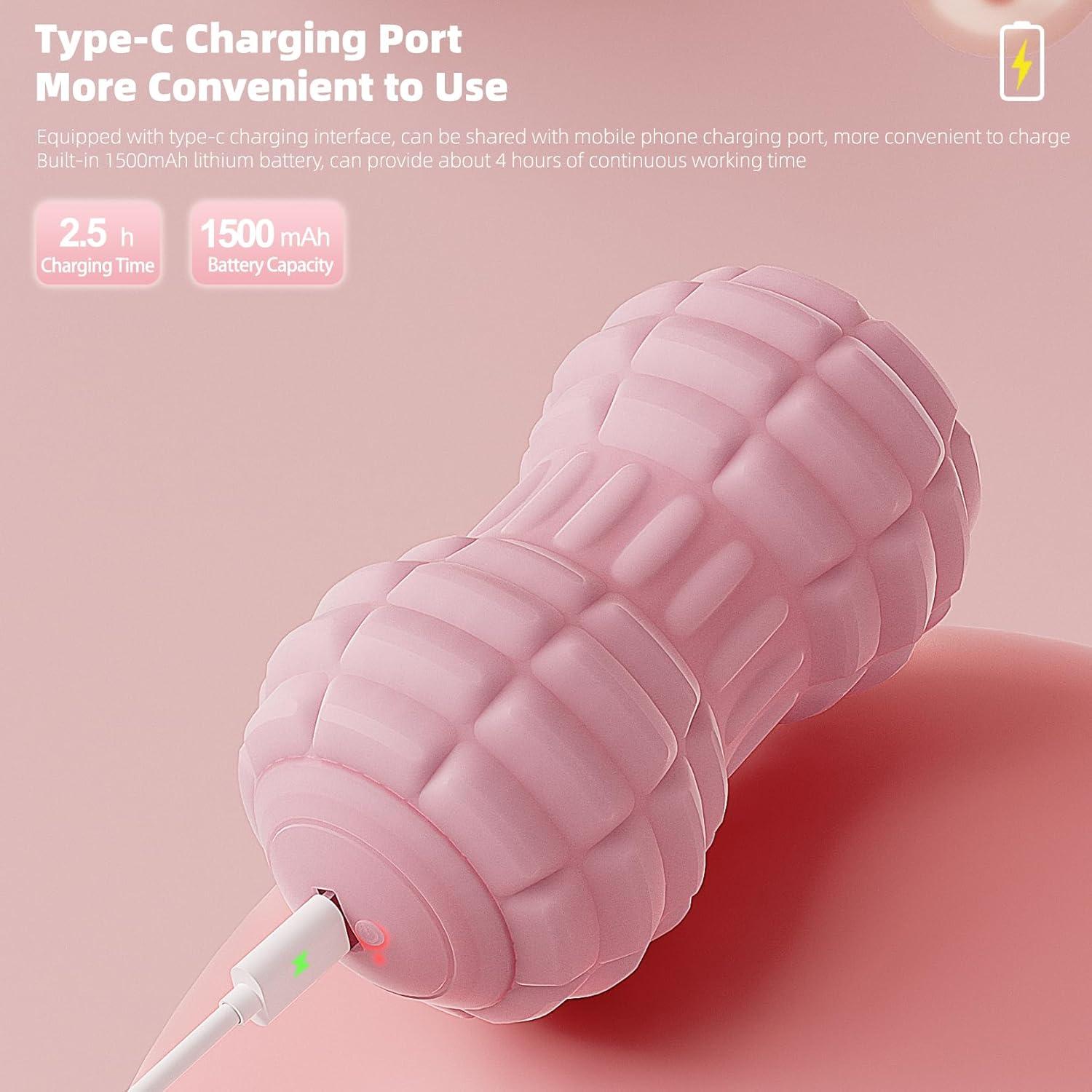 Bola de Masaje Vibrante JIEJUNJIE Rosa 4 Velocidades 20x10cm