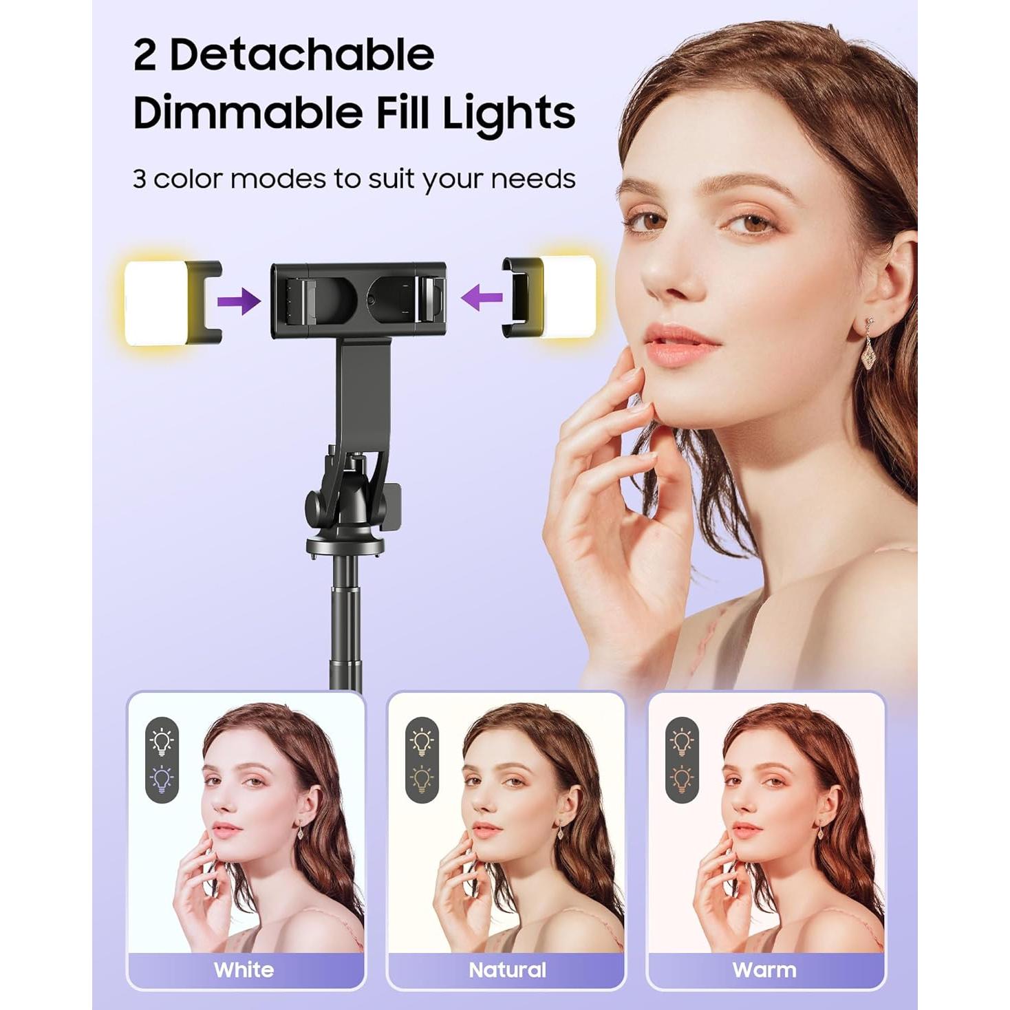 Trípode para Selfie ACKIMA U69P con Luz y Control Remoto