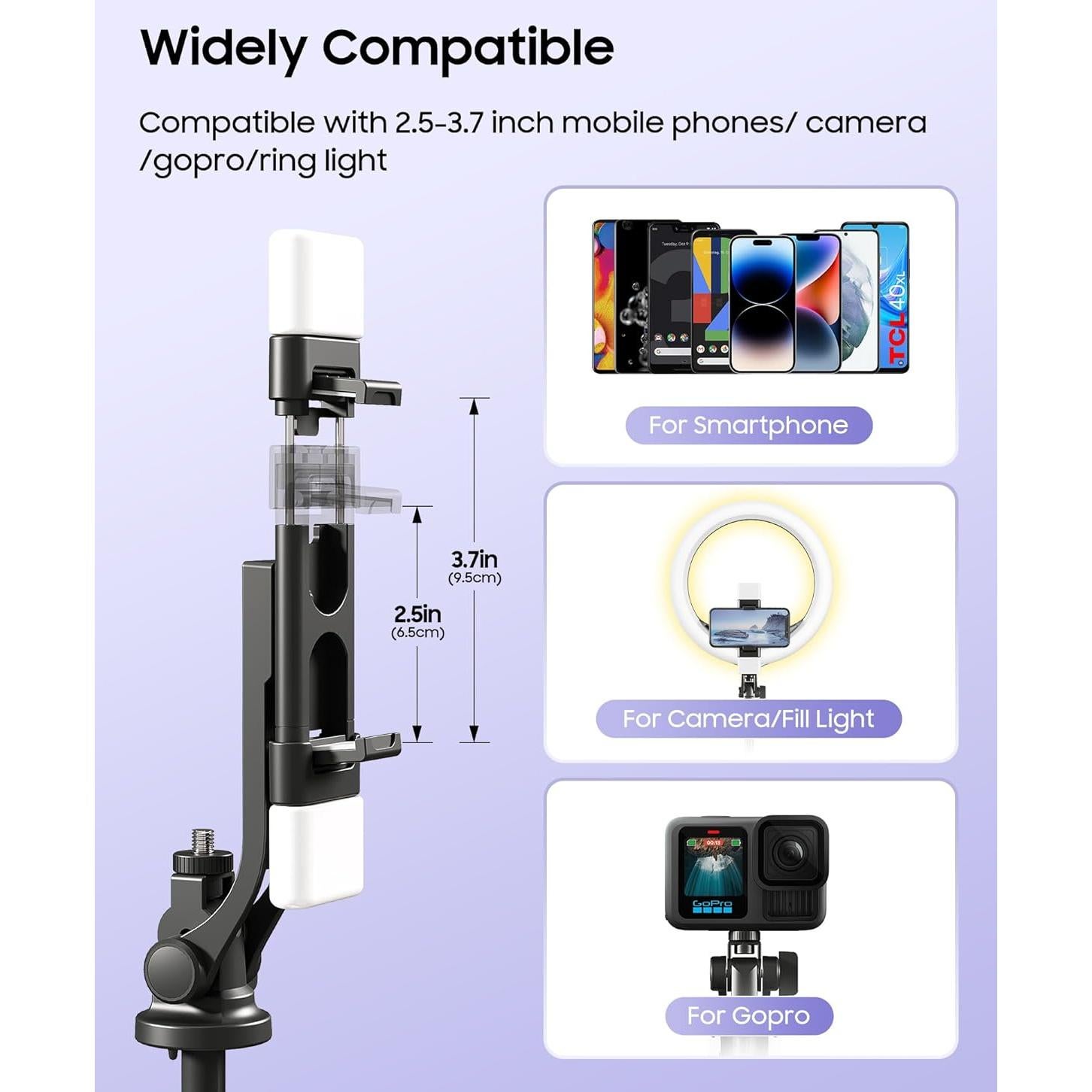 Trípode para Selfie ACKIMA U69P con Luz y Control Remoto