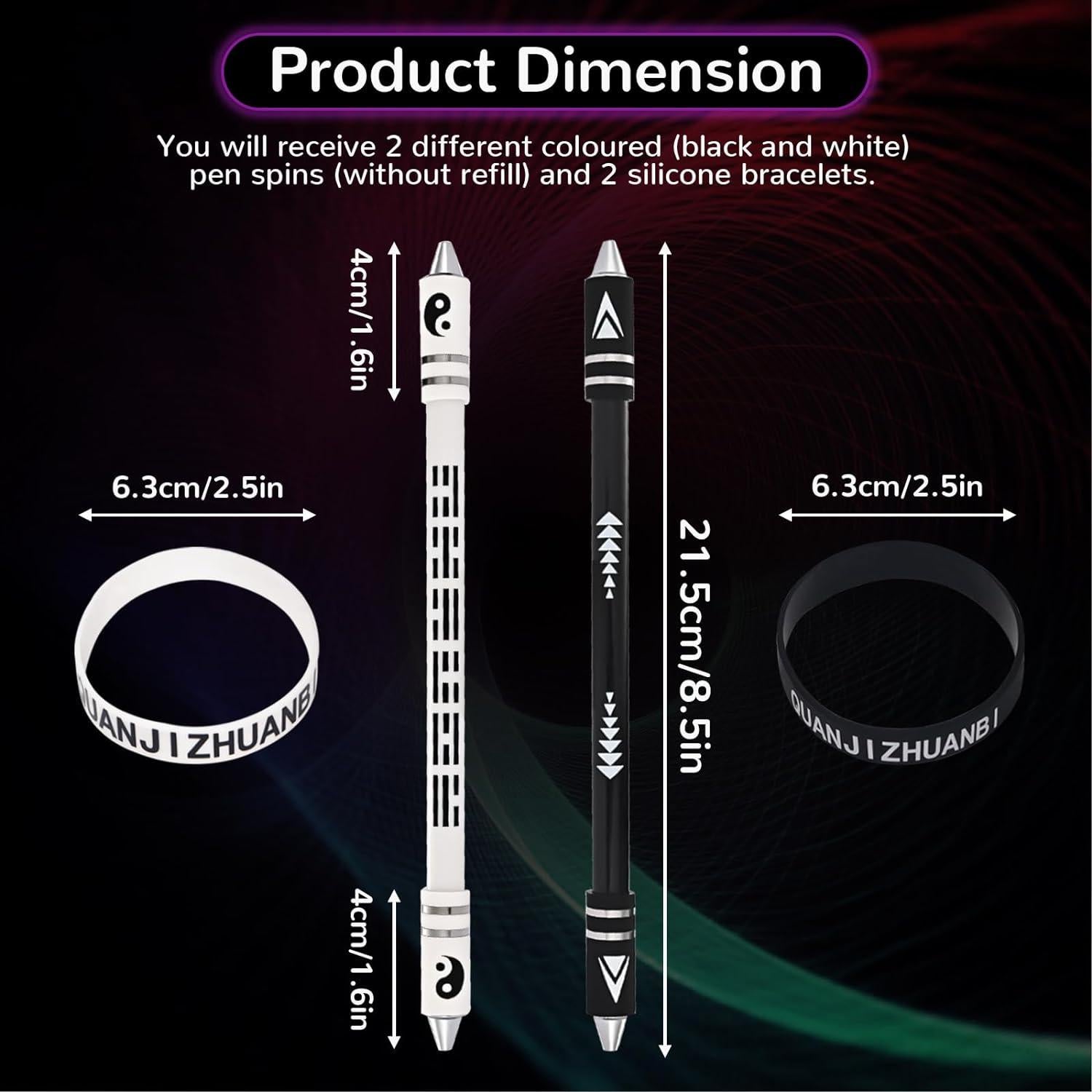 Bolígrafo giratorio Roucerlin 21.5 cm 2 colores con pulsera