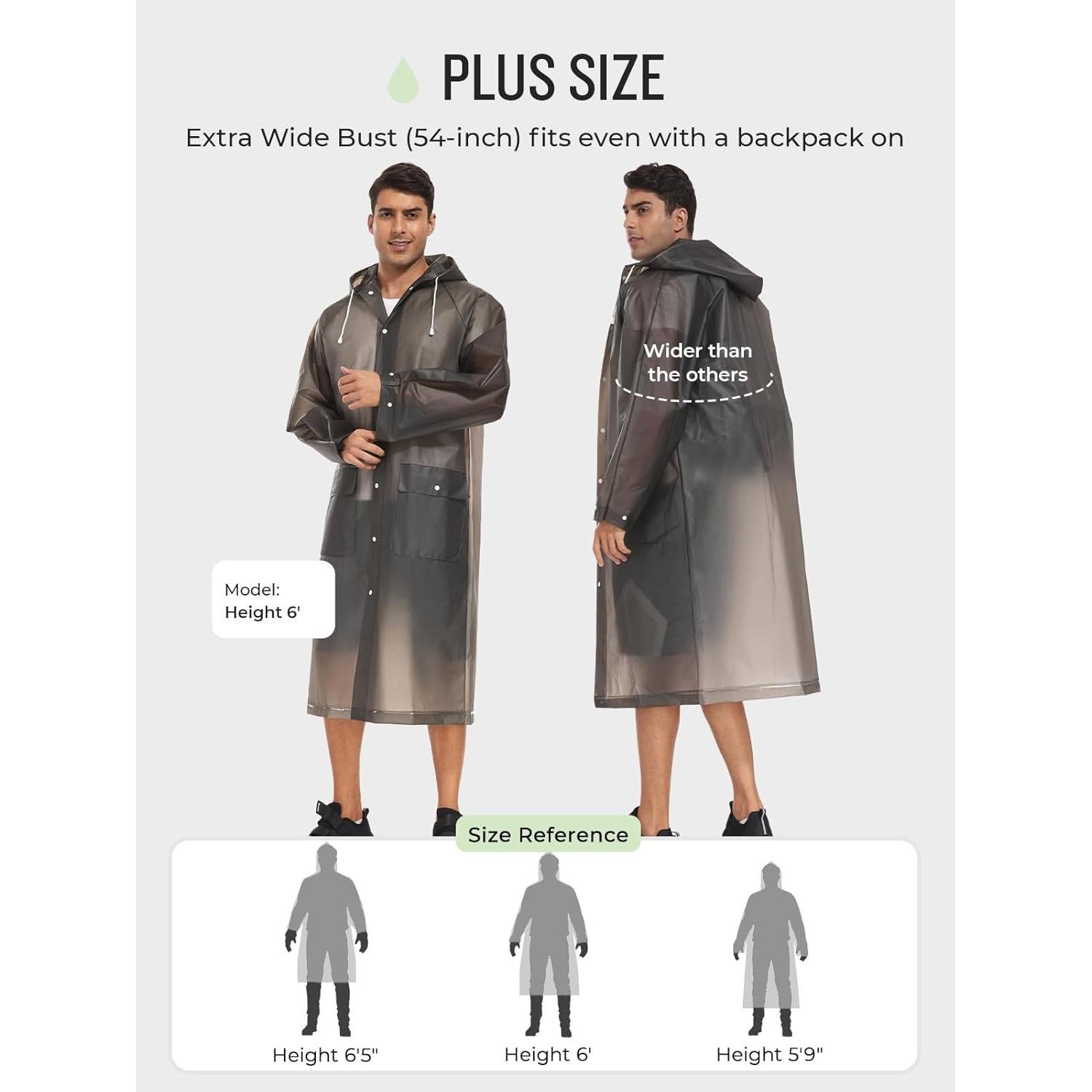 Poncho de Lluvia Reutilizable SaphiRose EVA 1pack Adultos