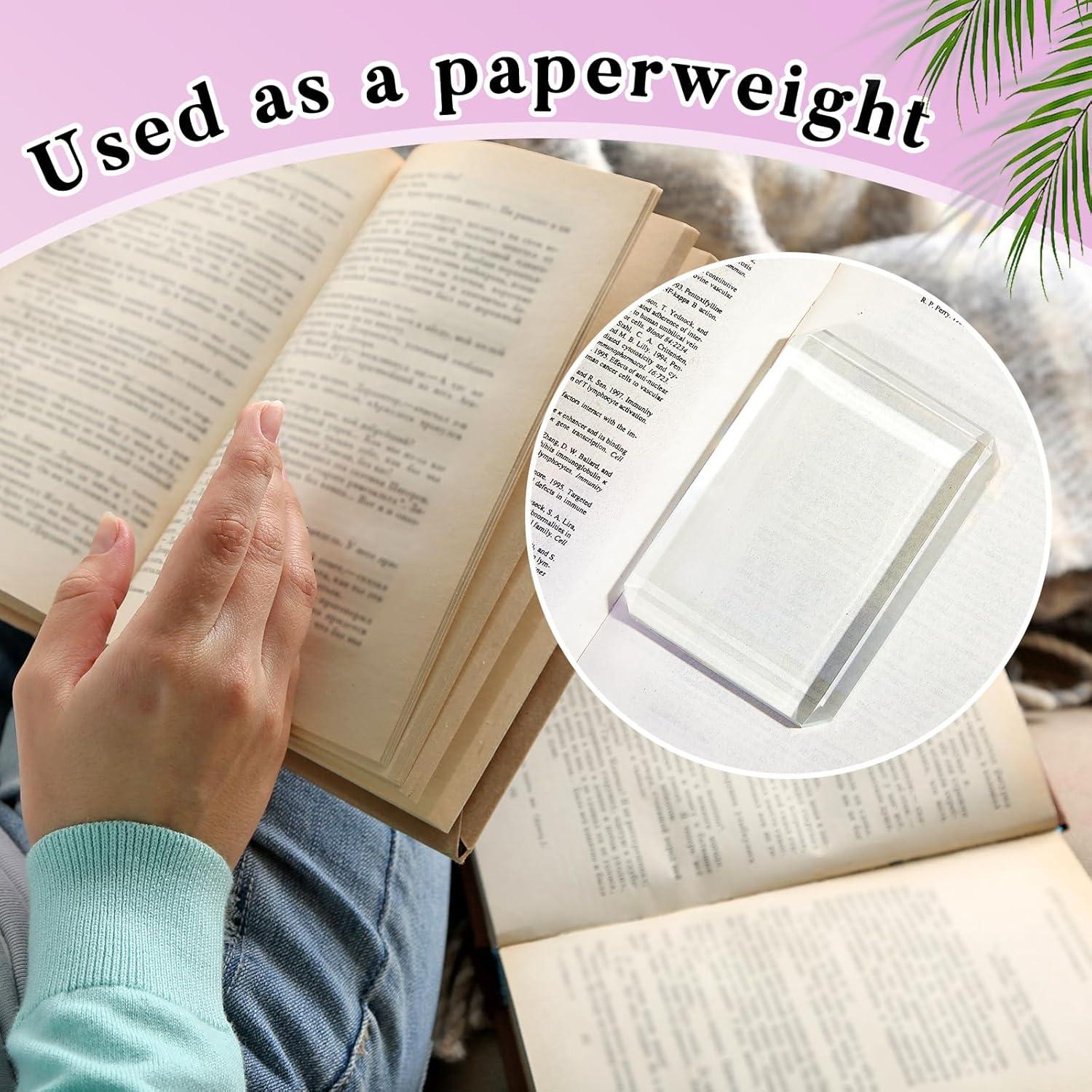 Peso de Papel de Vidrio Seajan Rectangular 2 Pcs 10.16x7.11 cm