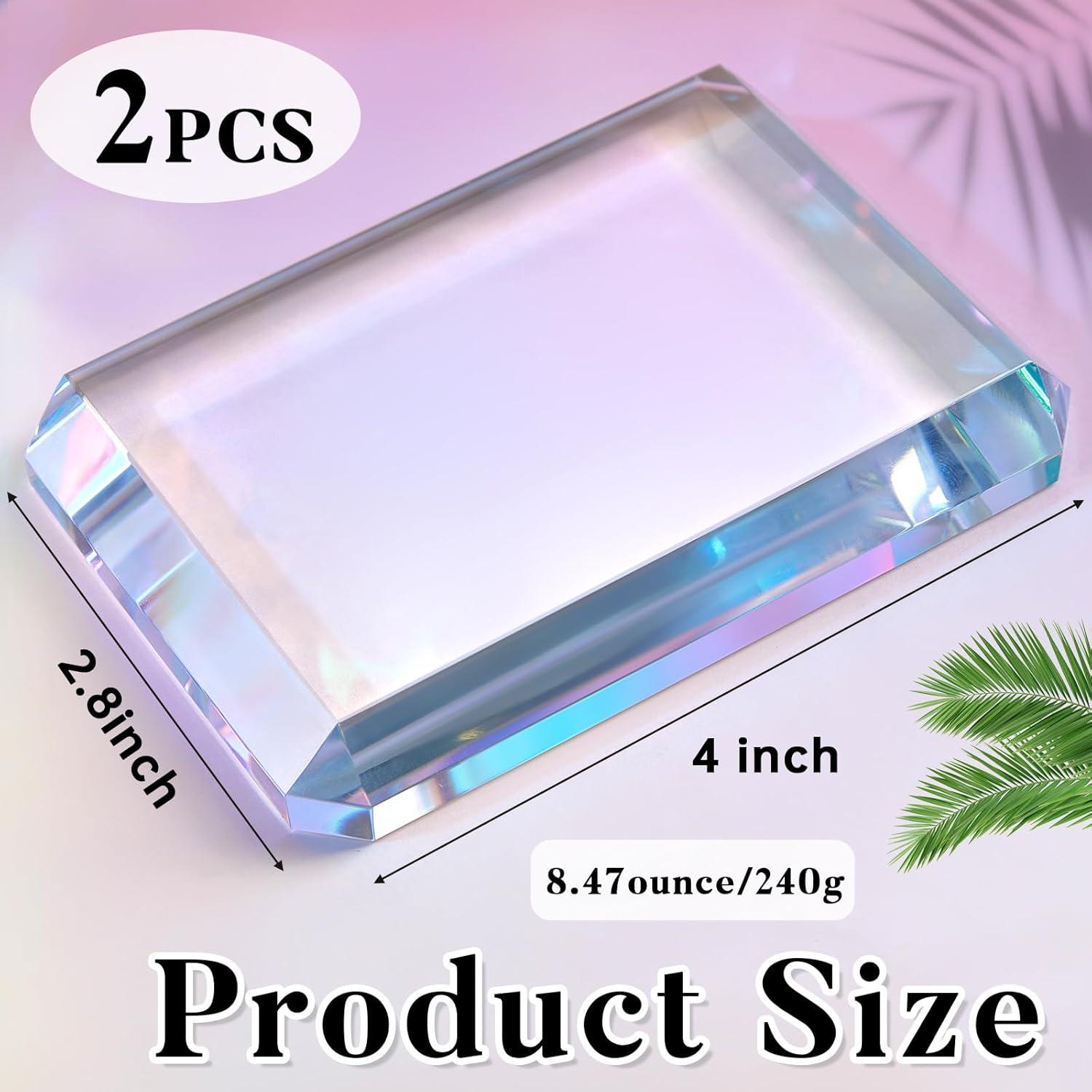 Peso de Papel de Vidrio Seajan Rectangular 2 Pcs 10.16x7.11 cm