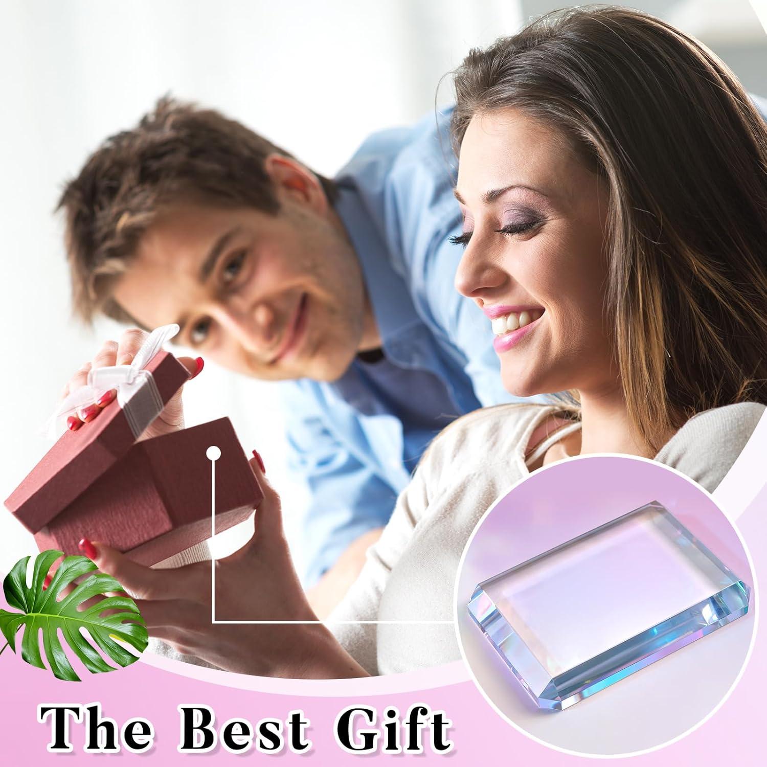 Peso de Papel de Vidrio Seajan Rectangular 2 Pcs 10.16x7.11 cm