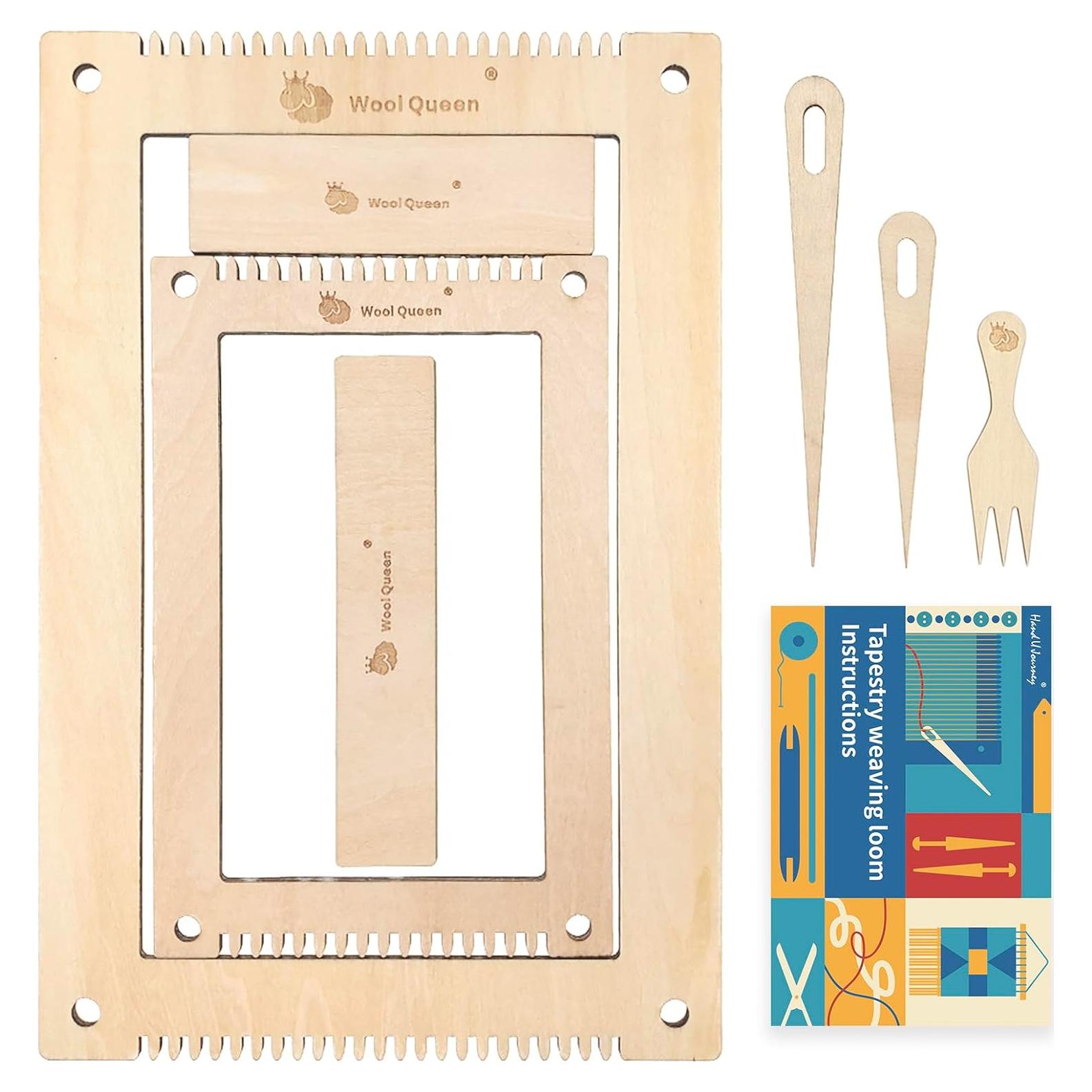Kit de Telar de Tejido Reina de la Lana 2 en 1 Madera