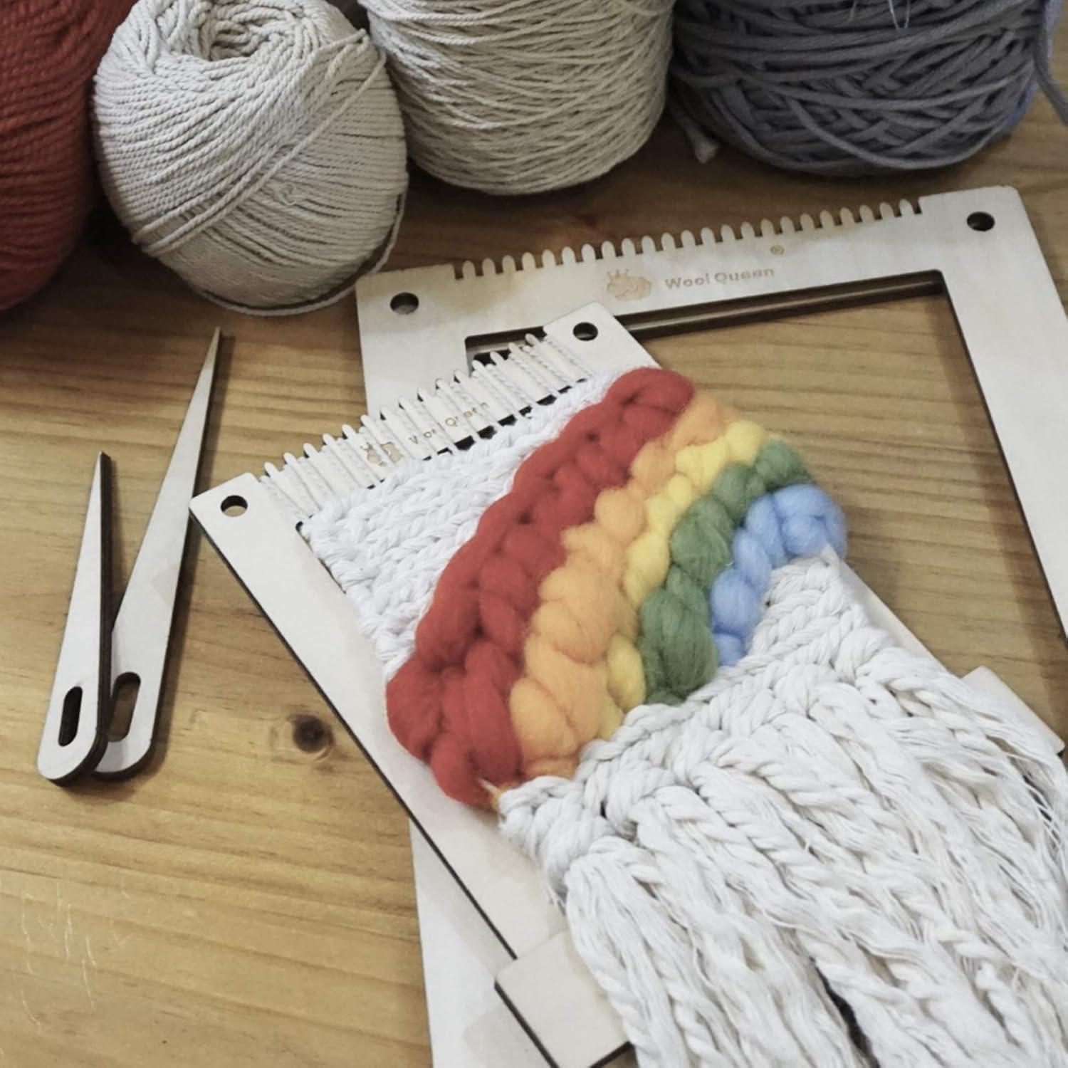 Kit de Telar de Tejido Reina de la Lana 2 en 1 Madera