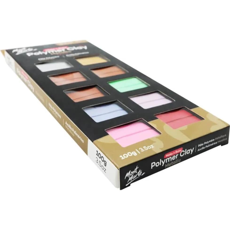 Juego de Arcilla Polimérica Mont Marte - 10 Colores Metálicos - 100g