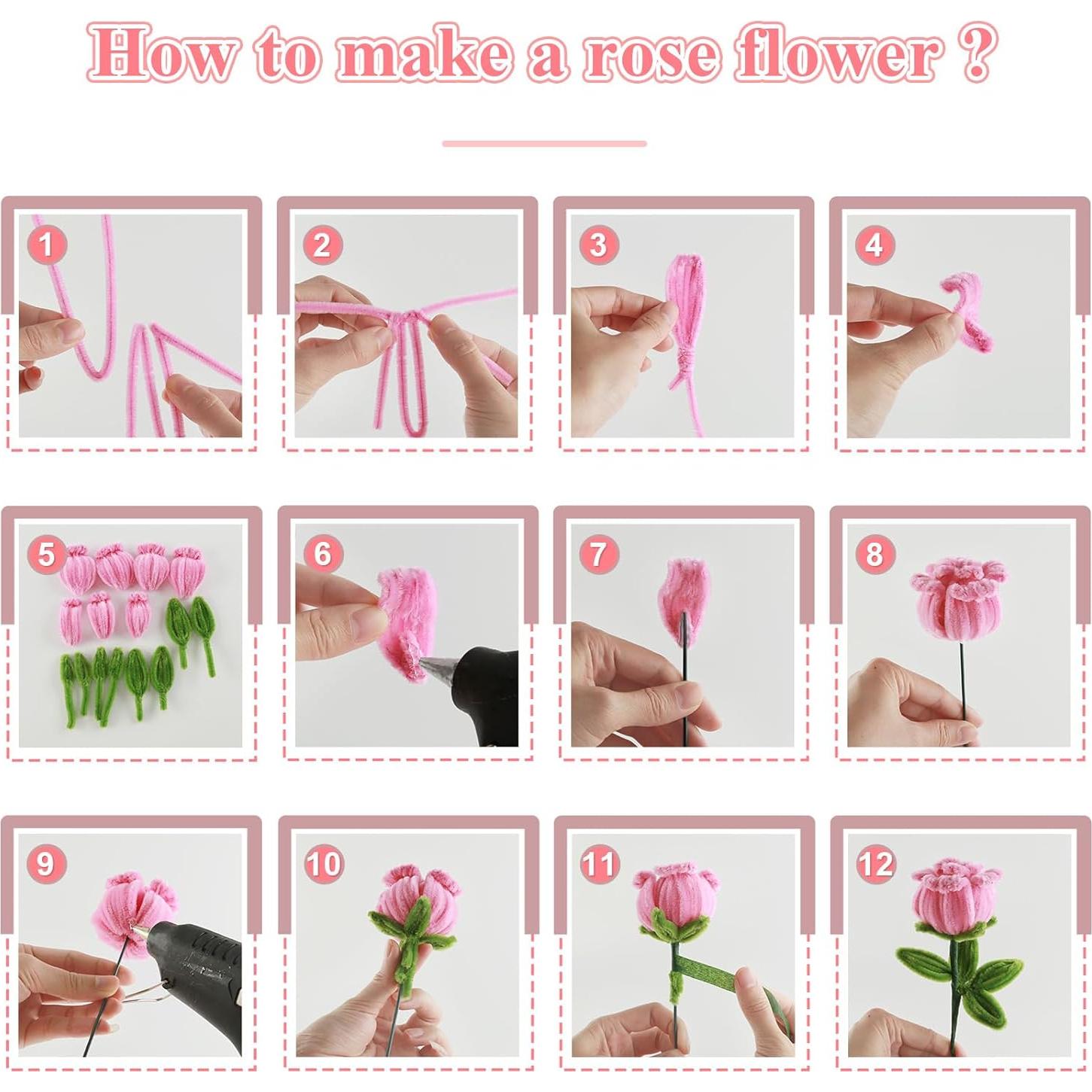 Limpiapipas Yalumo 500 PCS Rosados 30 cm 6 Colores Manualidades