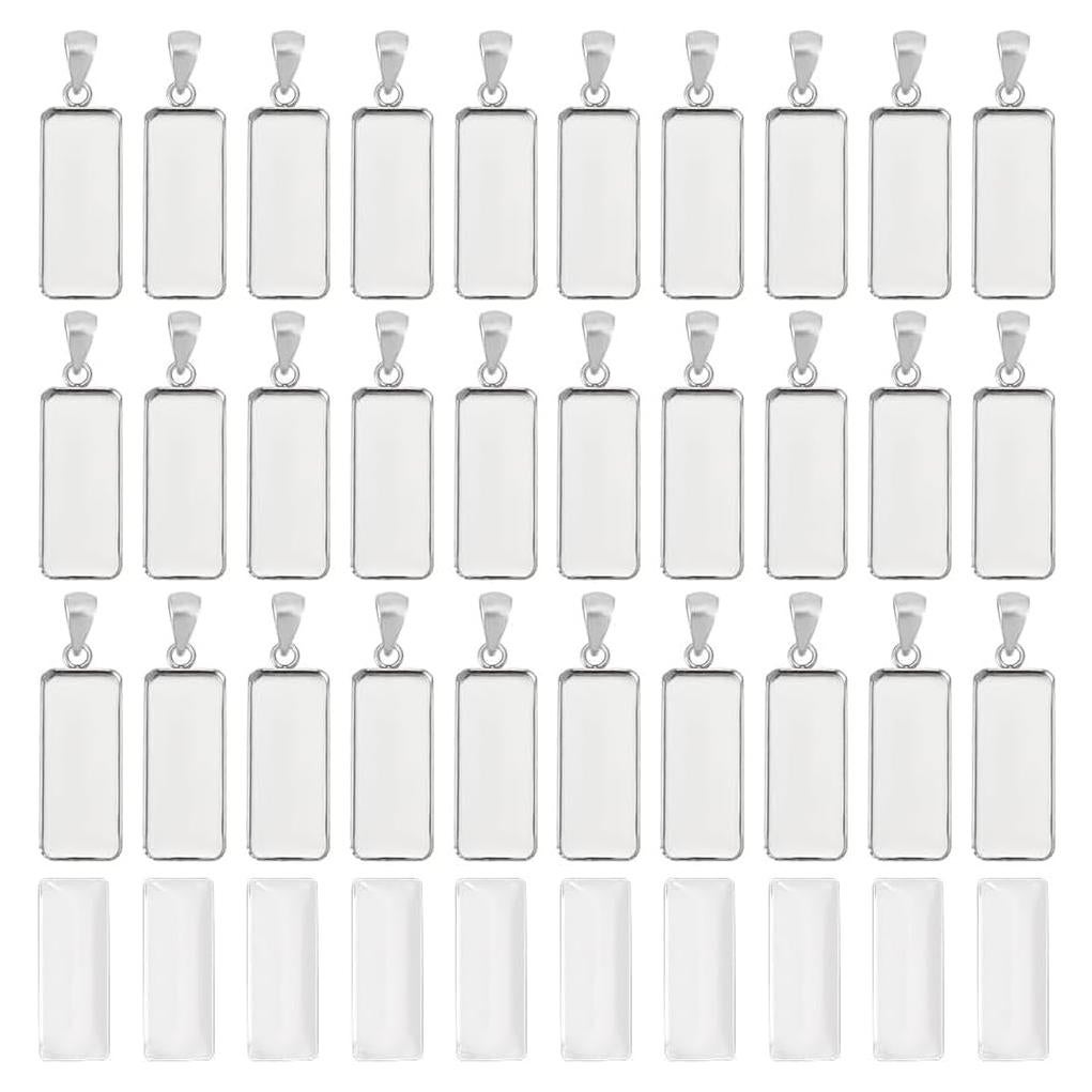 Bandeja Rectangular para Joyería UNICRAFTALE 40pcs Acero Inoxidable