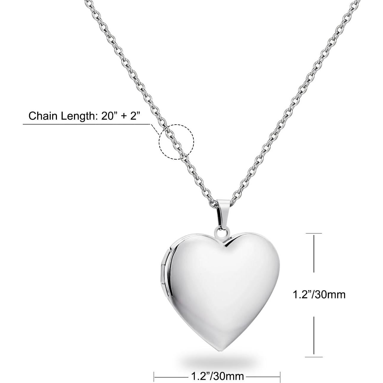 Collar medallón PHOCKSIN acero inoxidable corazón 2.79 cm