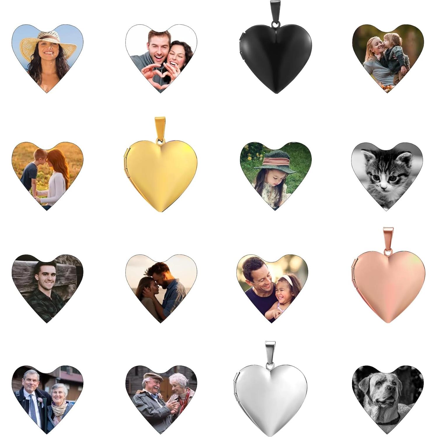 Collar medallón PHOCKSIN acero inoxidable corazón 2.79 cm