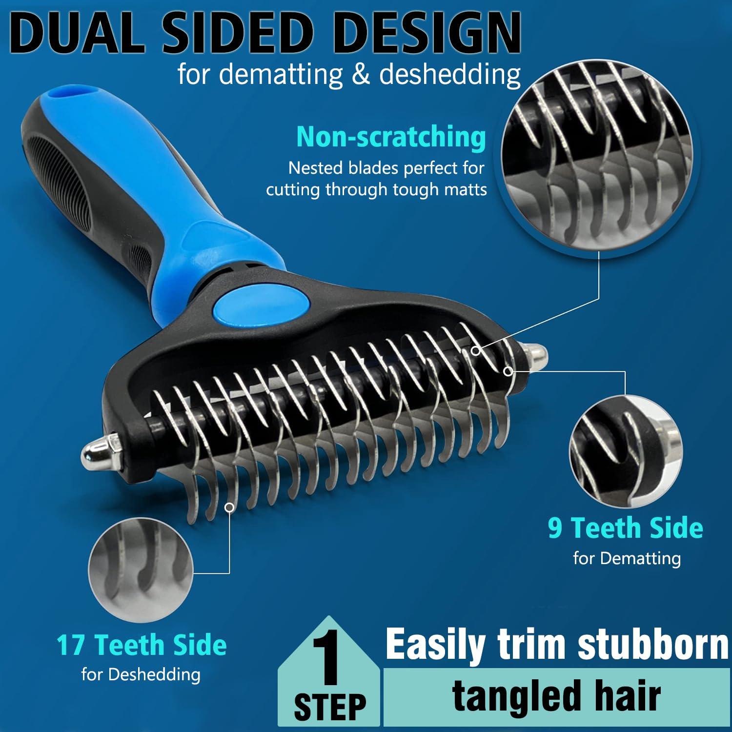 Juego de 3 cepillos para perros Kwispel - Deshedding y baño