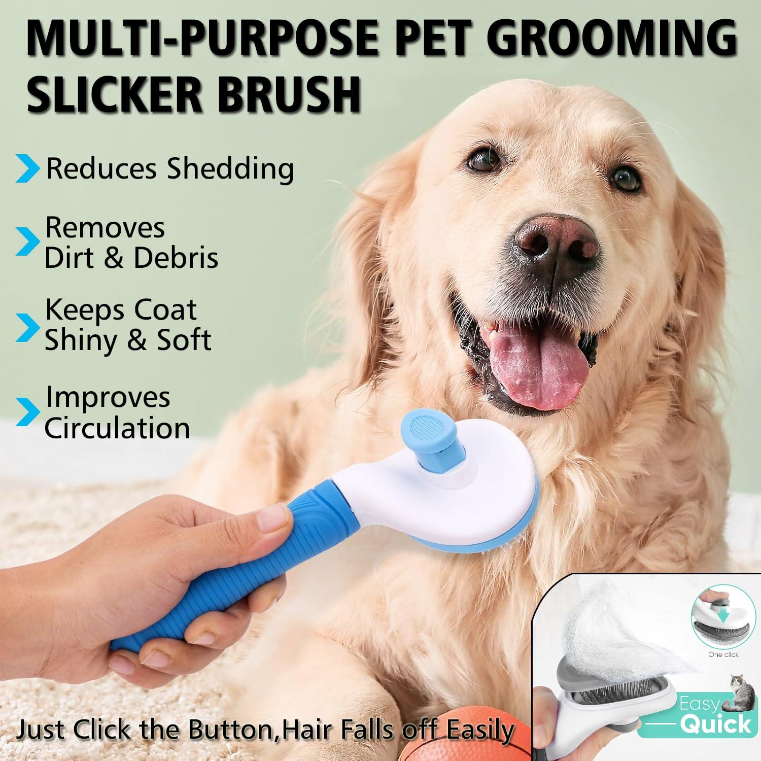 Juego de 3 cepillos para perros Kwispel - Deshedding y baño