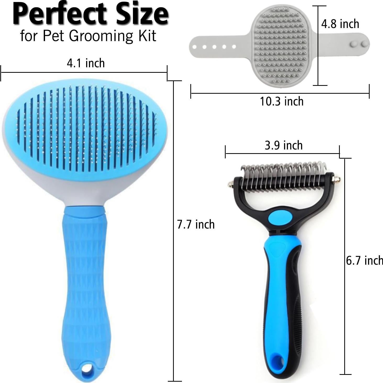 Juego de 3 cepillos para perros Kwispel - Deshedding y baño