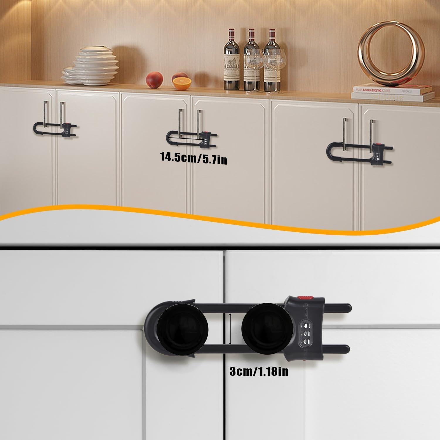 Cerraduras Deslizantes para Gabinetes Estrella Xuanxi - Negro