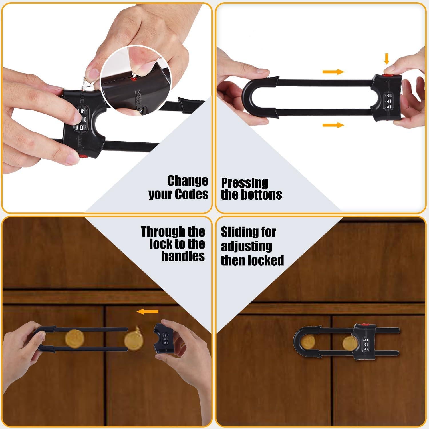 Cerraduras Deslizantes para Gabinetes Estrella Xuanxi - Negro