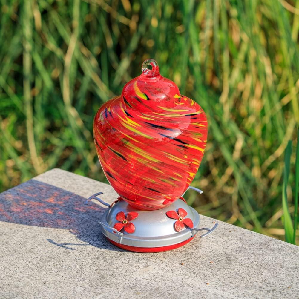 Alimentador de Colibrí REZIPO Vidrio Soplado 1.12L Amarillo