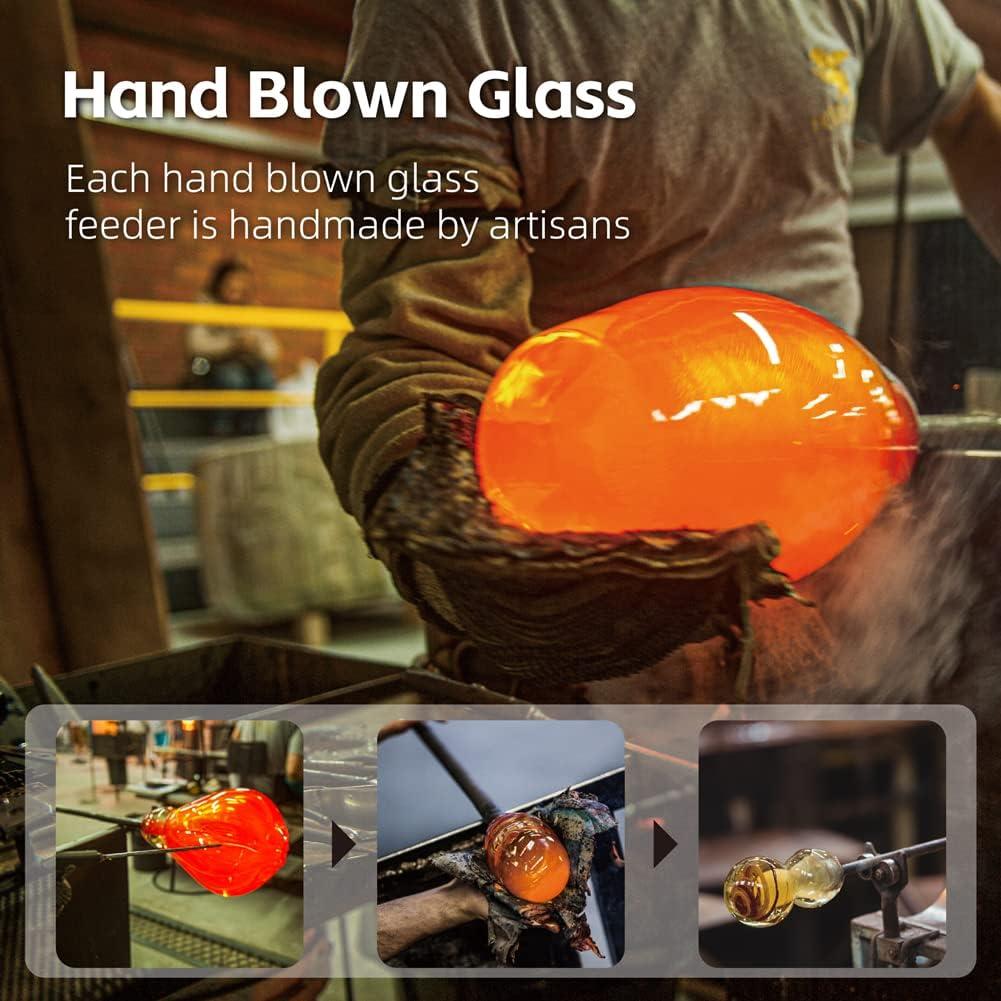 Alimentador de Colibrí REZIPO Vidrio Soplado 1.12L Amarillo